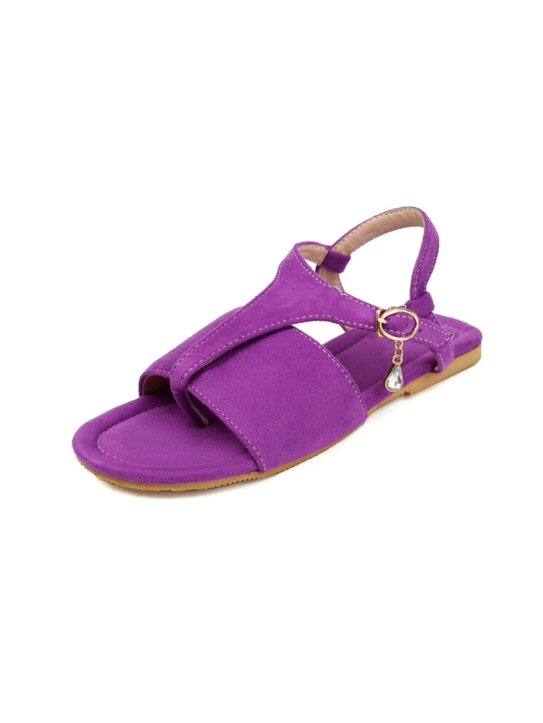 Purple sandal with a gold chain