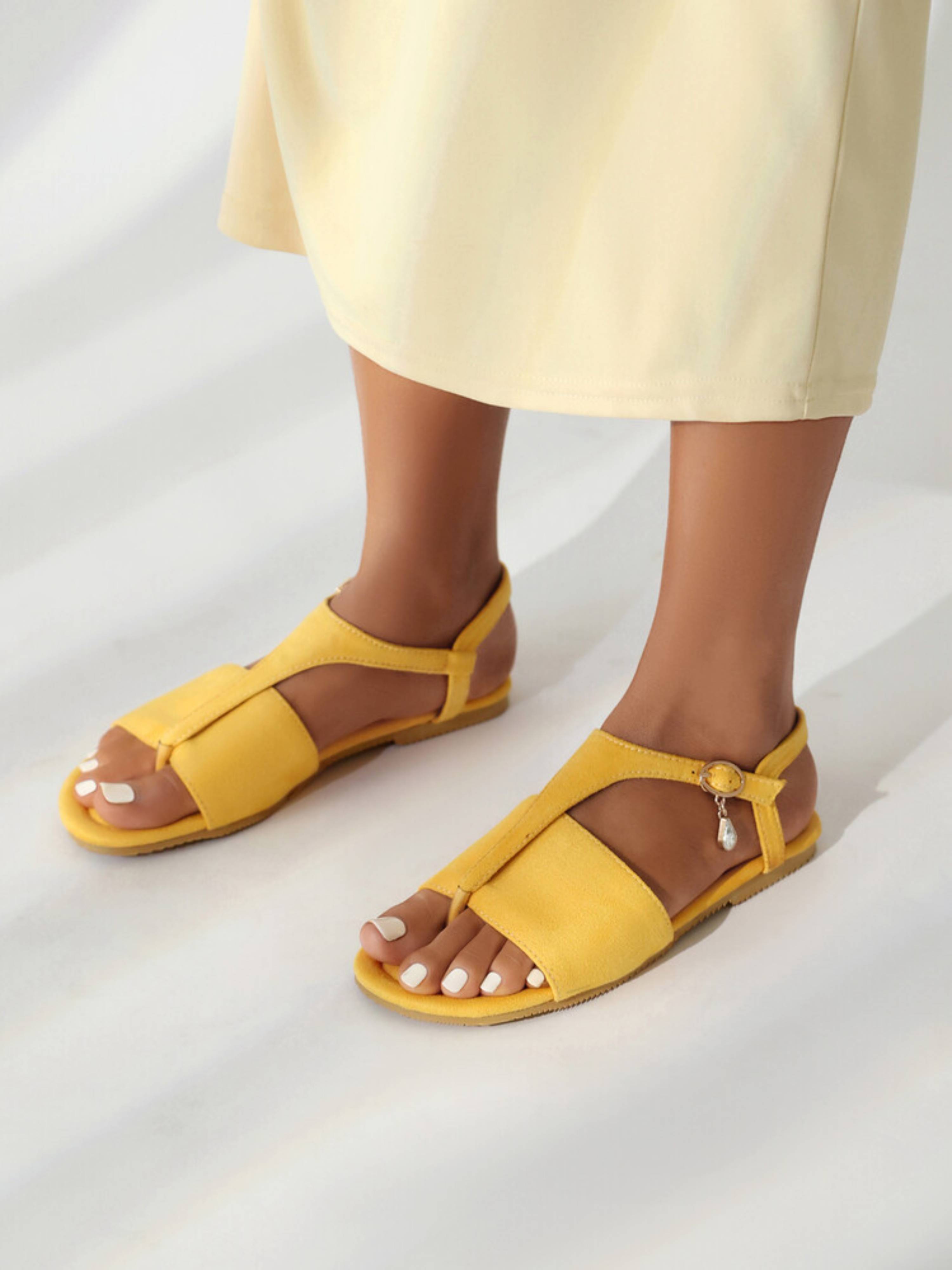 Sunny Days Toe-Ring Sandals for Women Yellow