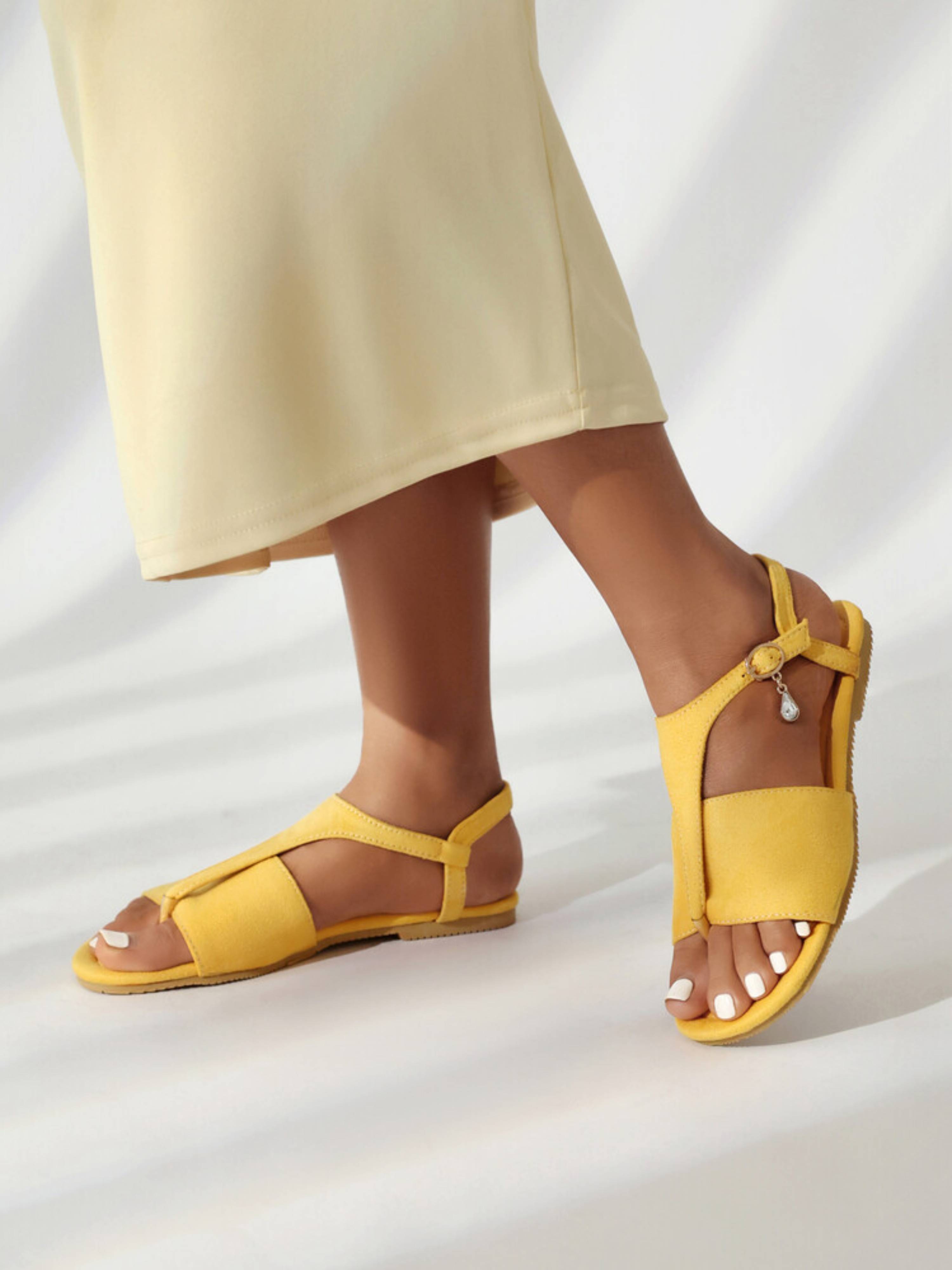 Sunny Days Toe-Ring Sandals for Women Yellow