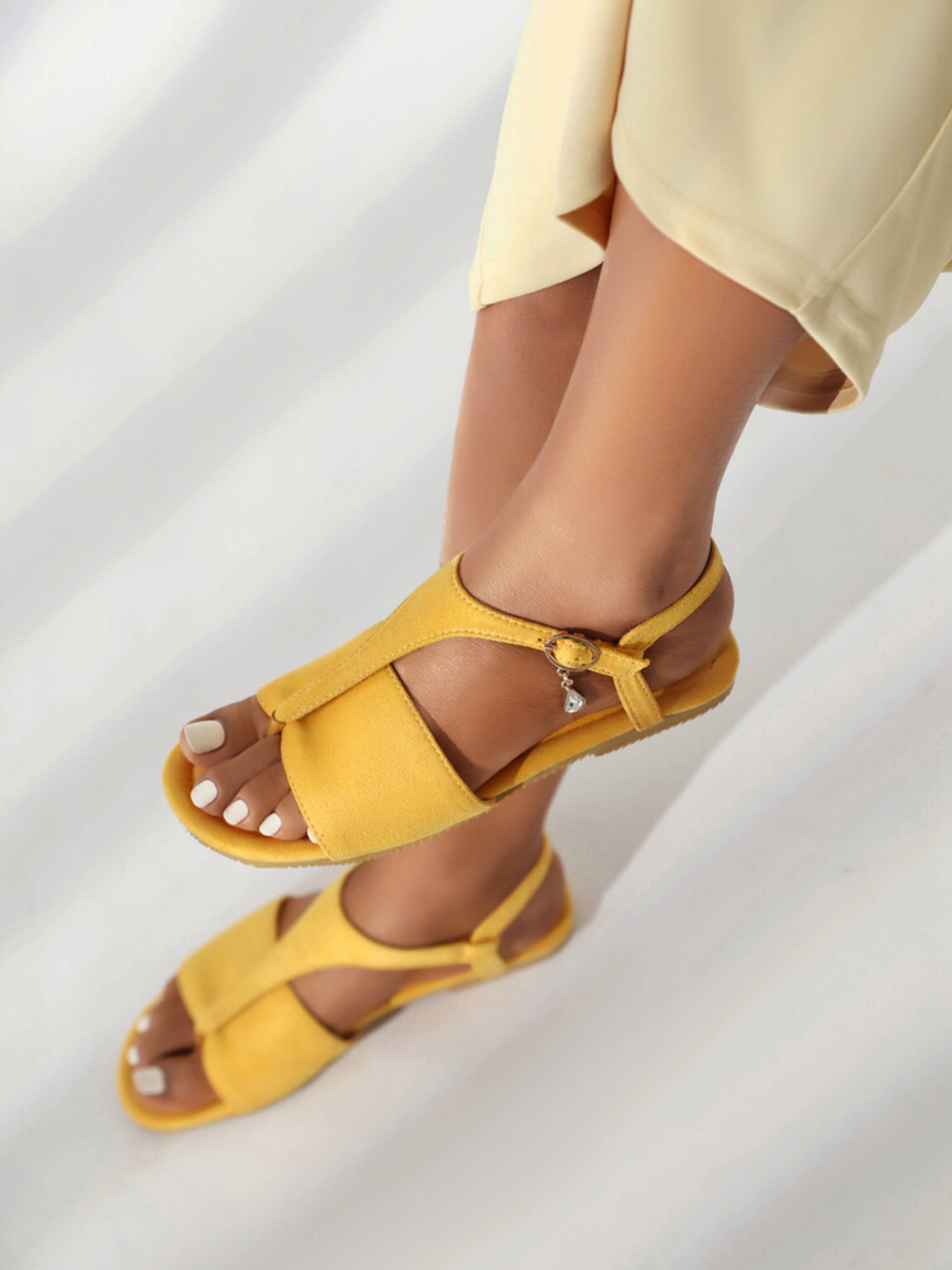 Sunny Days Toe-Ring Sandals for Women Yellow