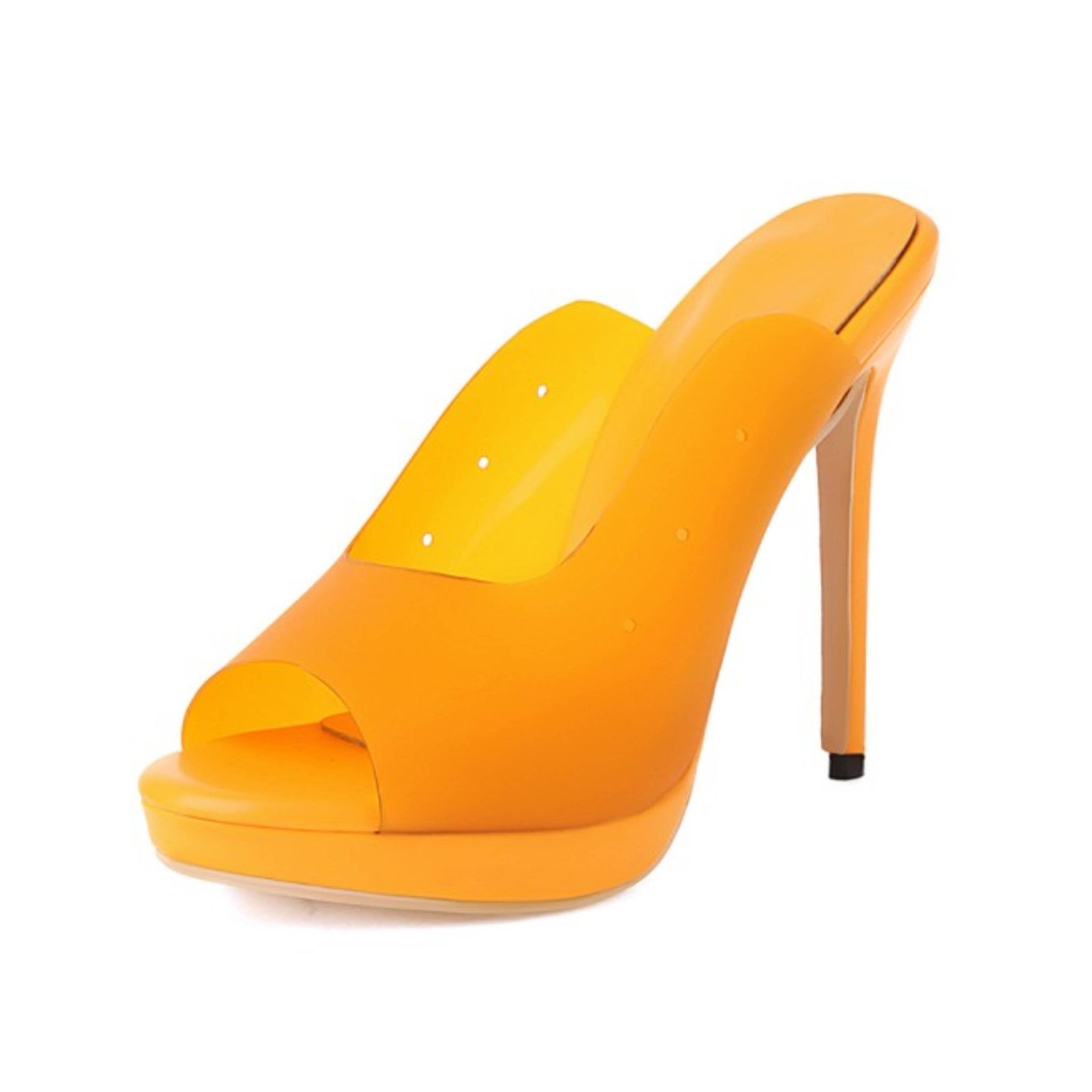 Orange high-heeled sandal