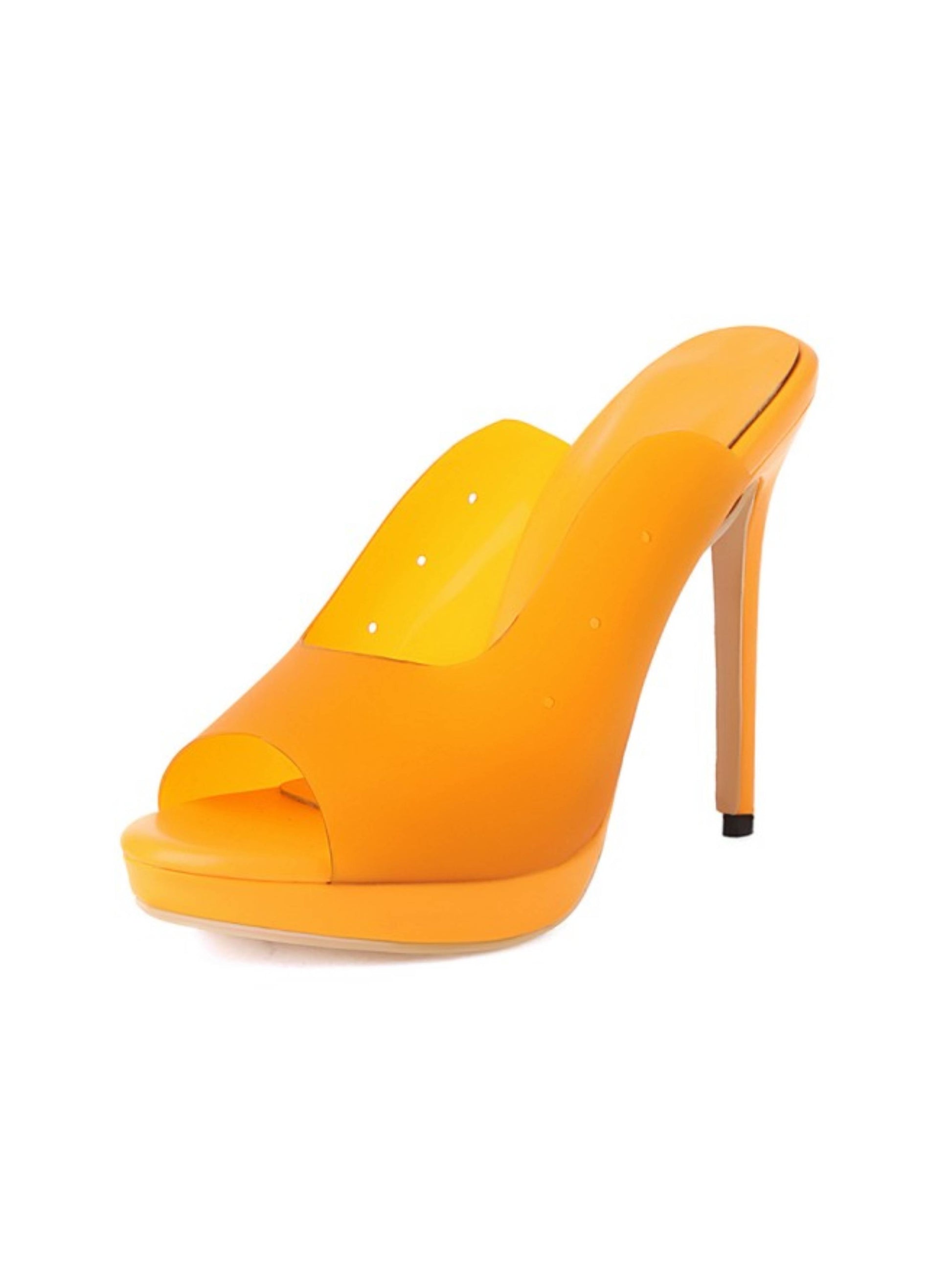 Orange high-heeled sandal