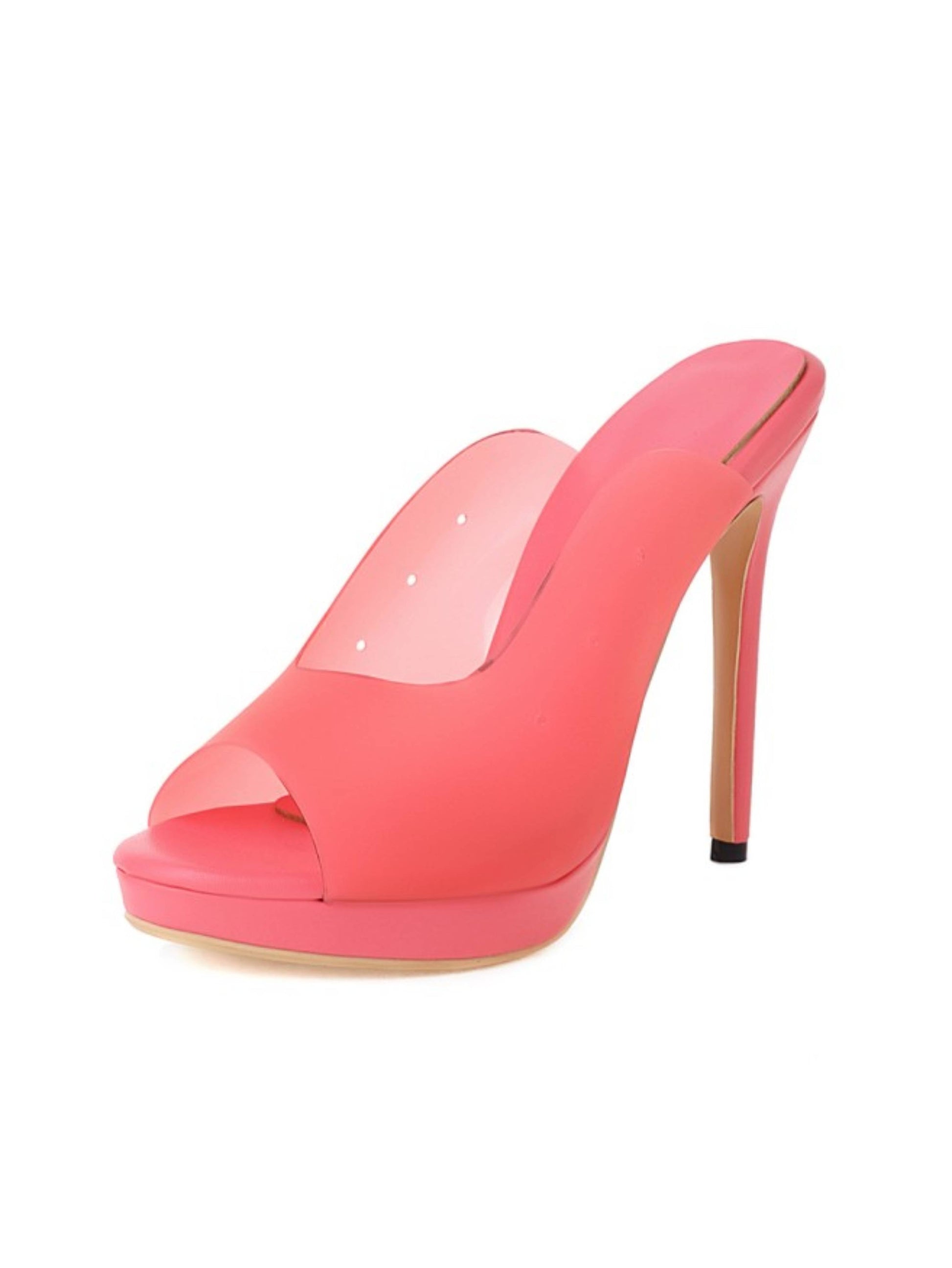 Coral high-heeled shoe