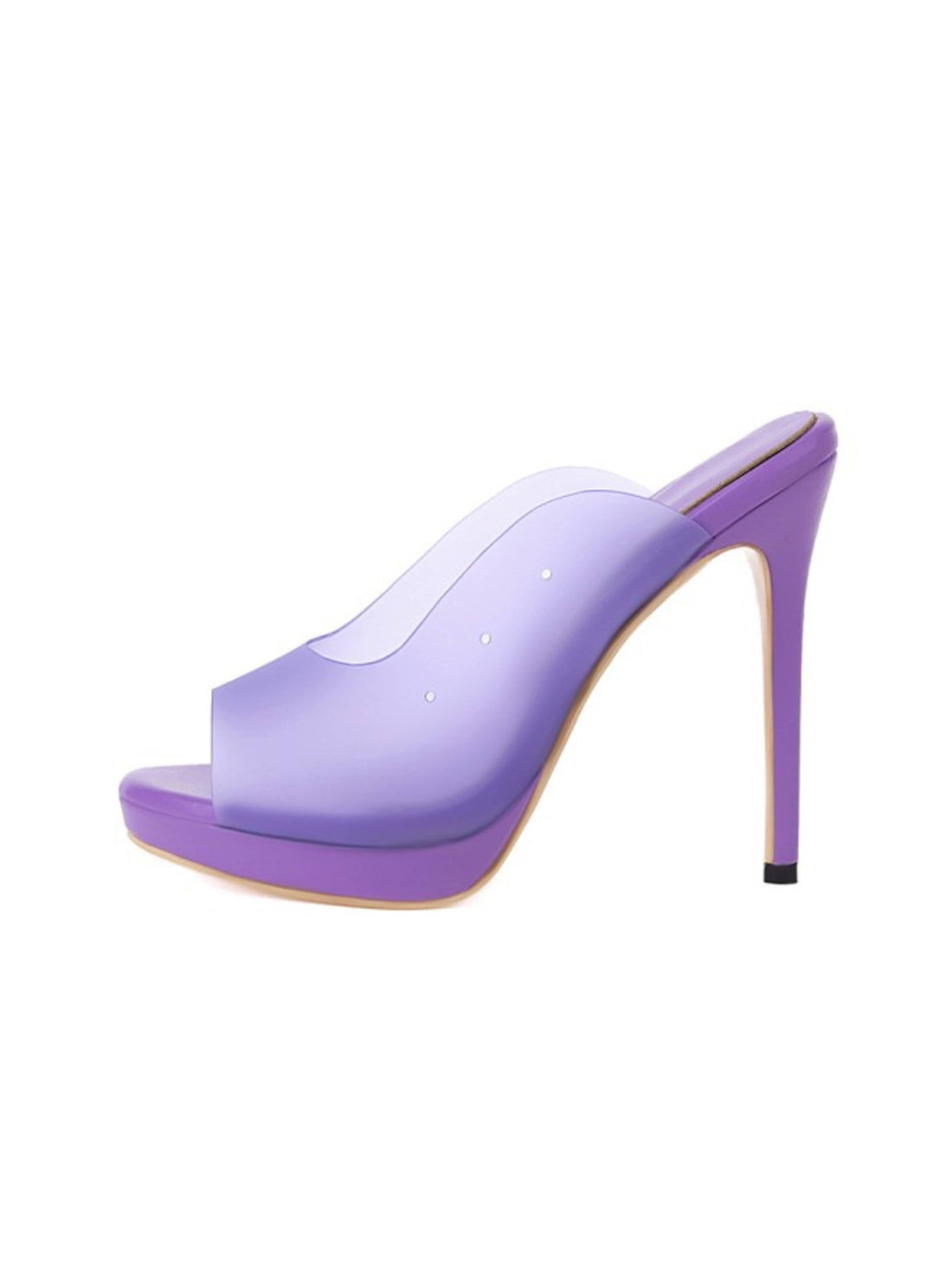 Purple high-heeled shoe
