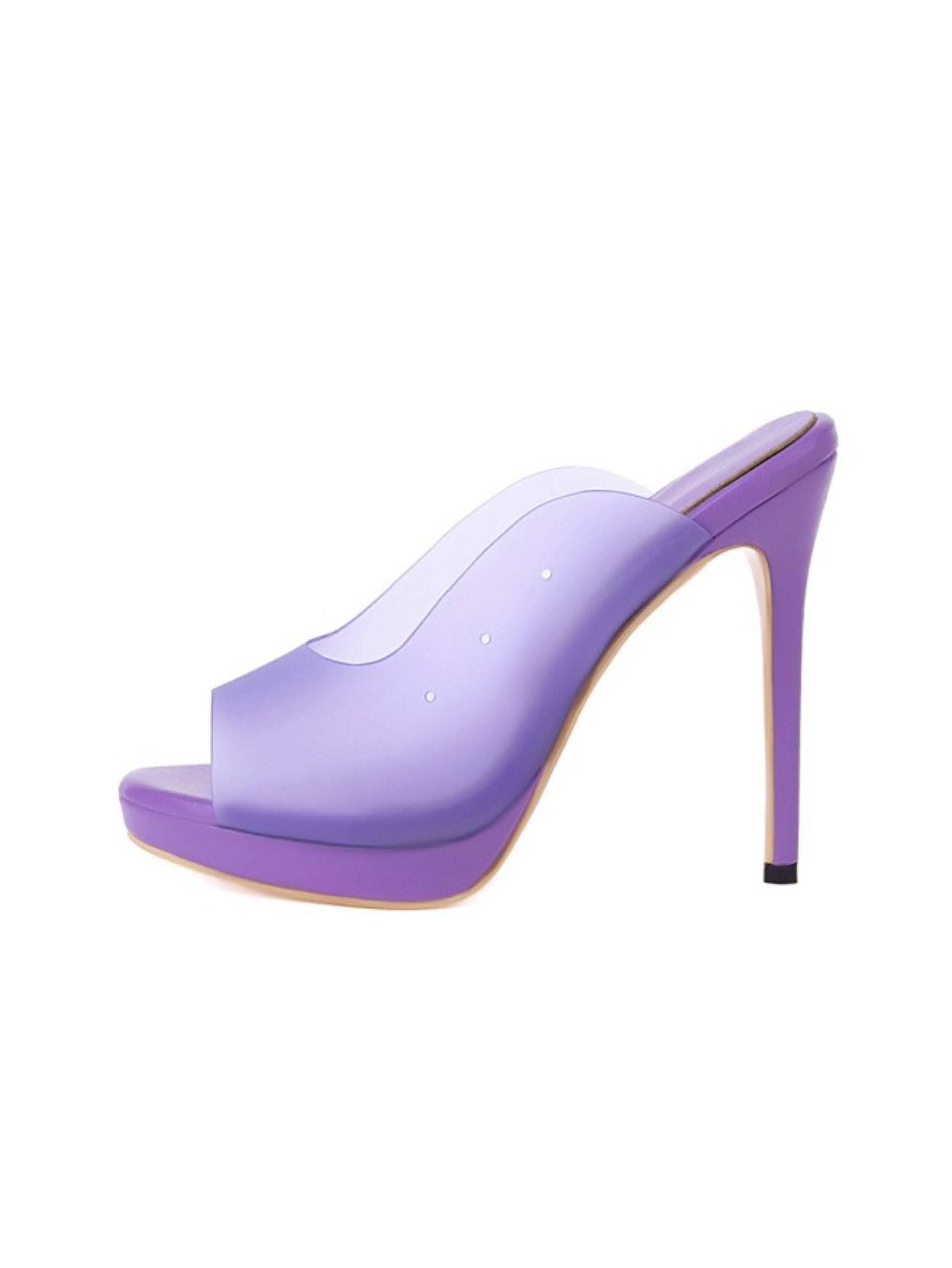 Purple high-heeled shoe