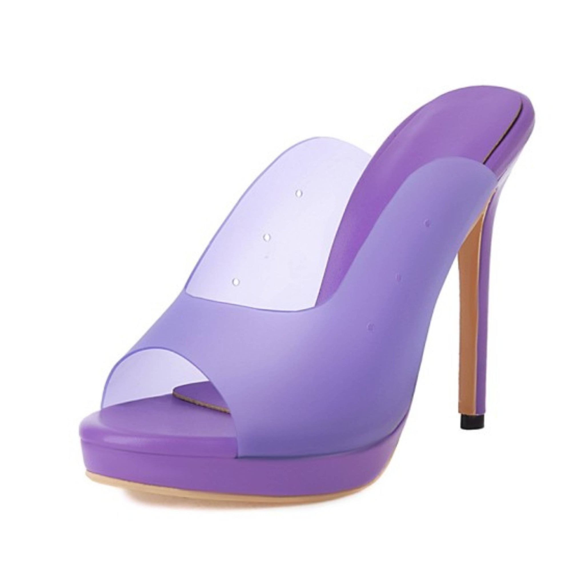 Purple high-heeled shoe