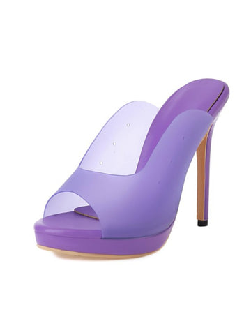 Purple high-heeled shoe