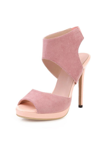 Pink high-heeled sandal