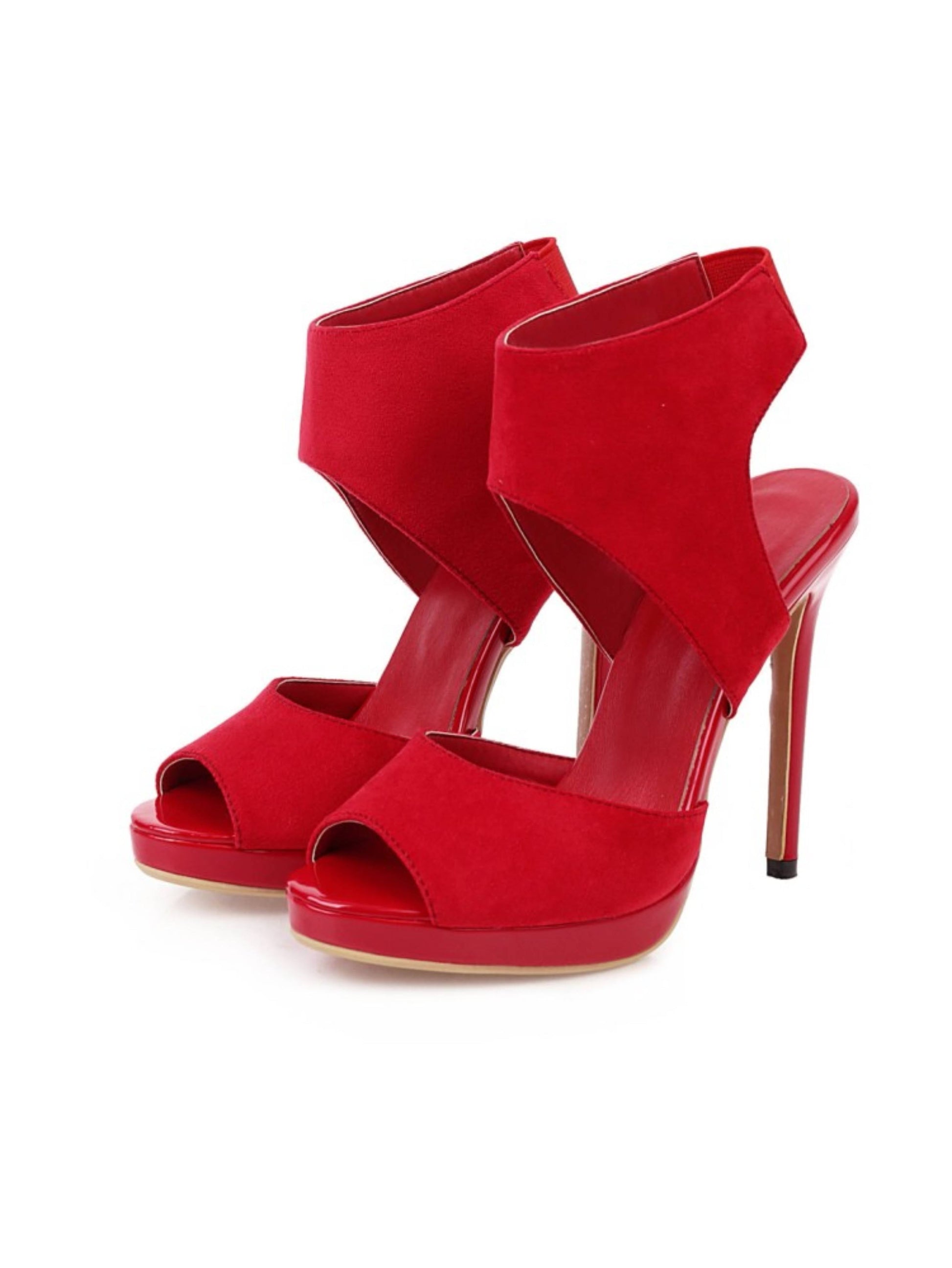 Red high-heeled shoes