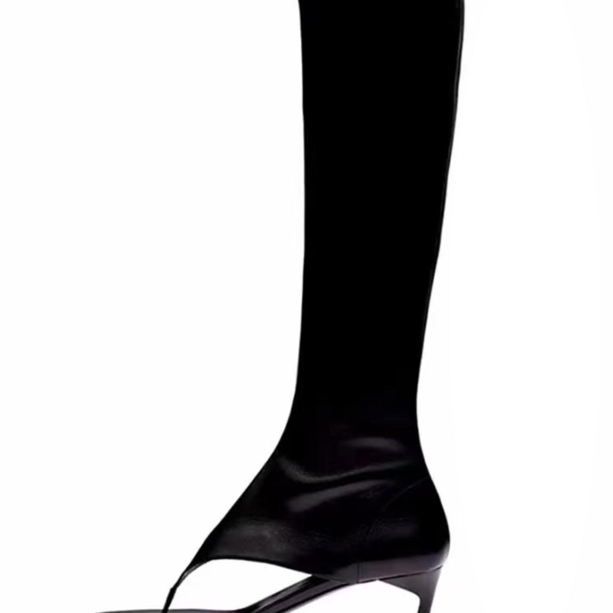 Avant-Garde Flip Flop Knee-High Boot Sandals for Women
