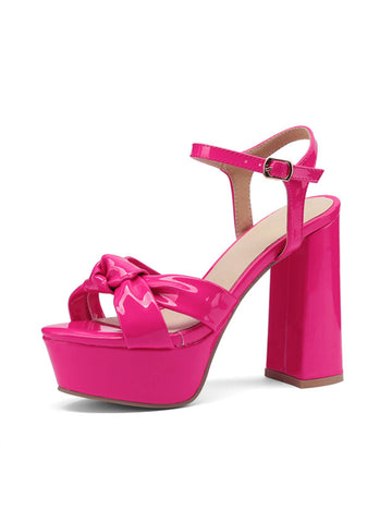 Charming Pink Chunky Block Heel Women Sandals