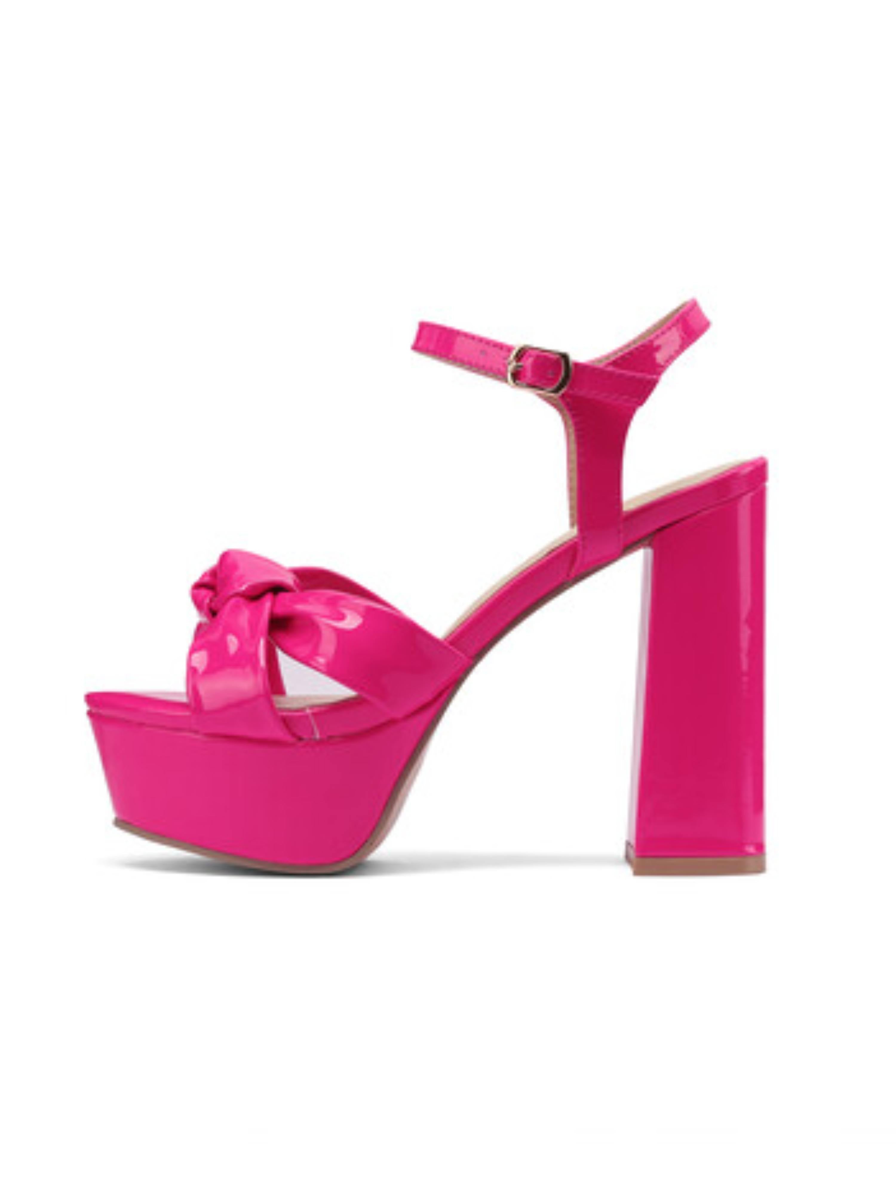Charming Pink Chunky Block Heel Women Sandals