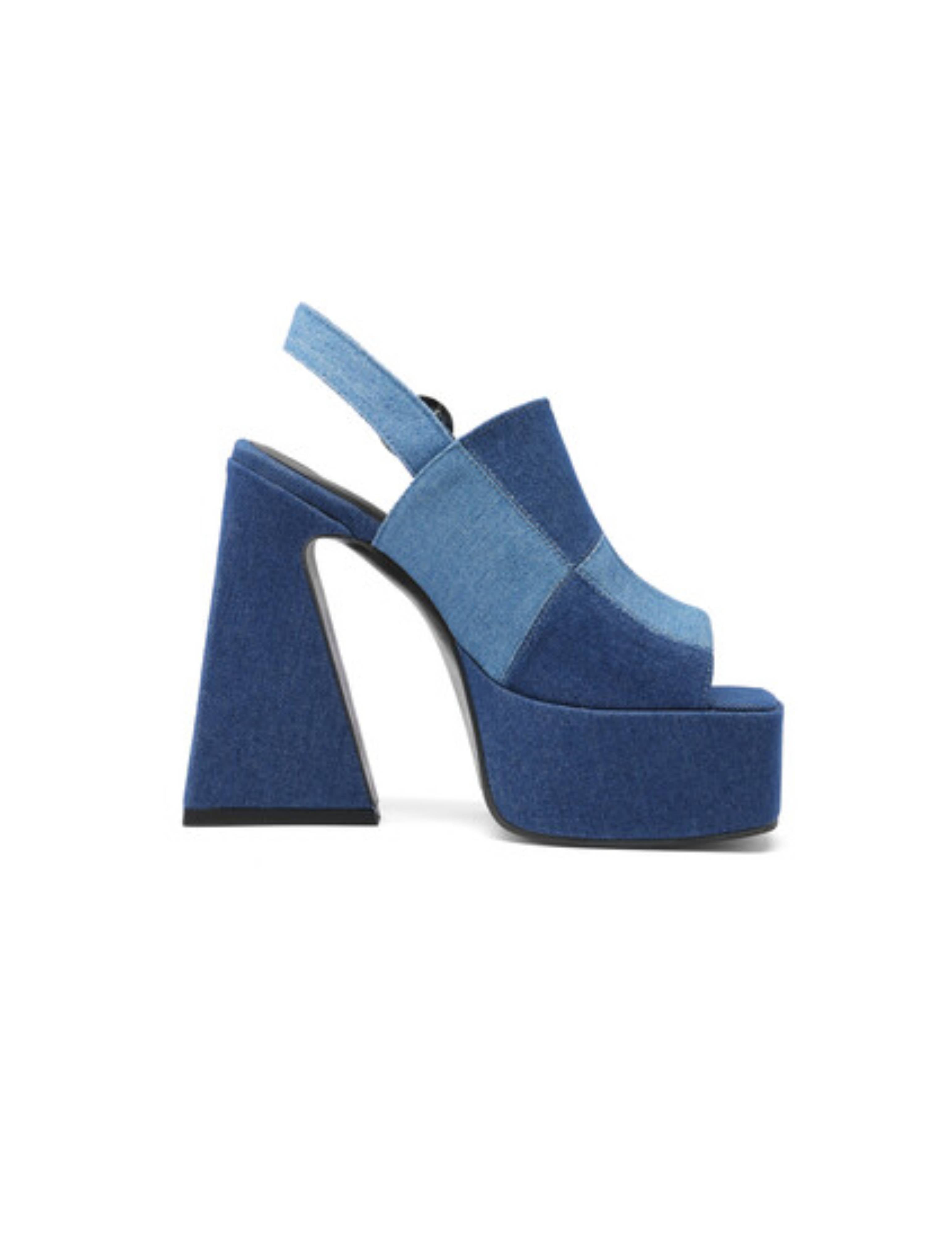 Sturdy Slingback Retro Denim Sandals for Women