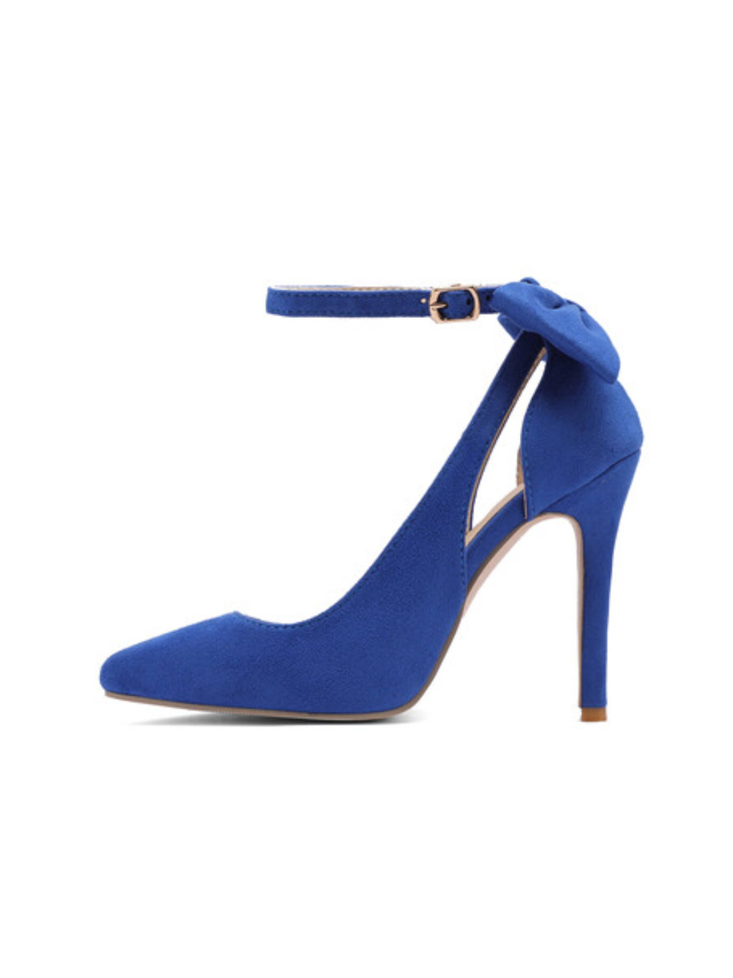 Elegant Navy High Heel Sandals for Women with Back Bow Detail