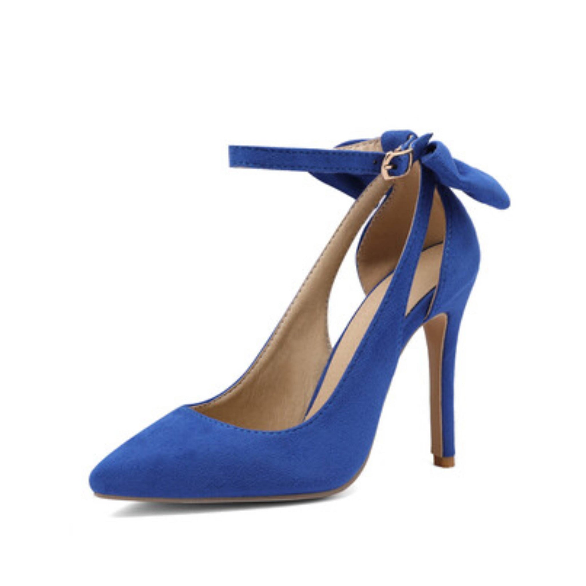 Elegant Navy High Heel Sandals for Women with Back Bow Detail
