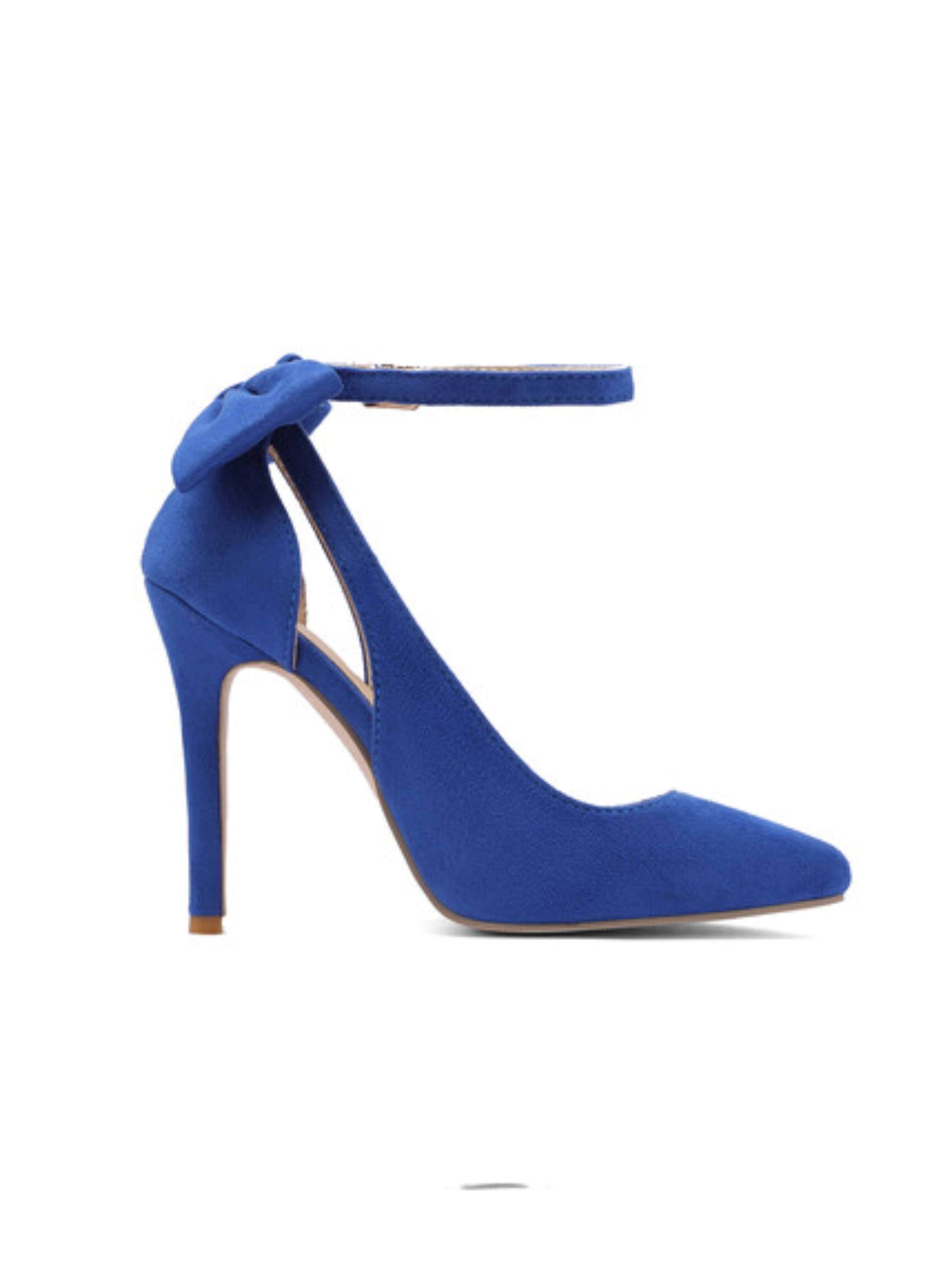 Elegant Navy High Heel Sandals for Women with Back Bow Detail