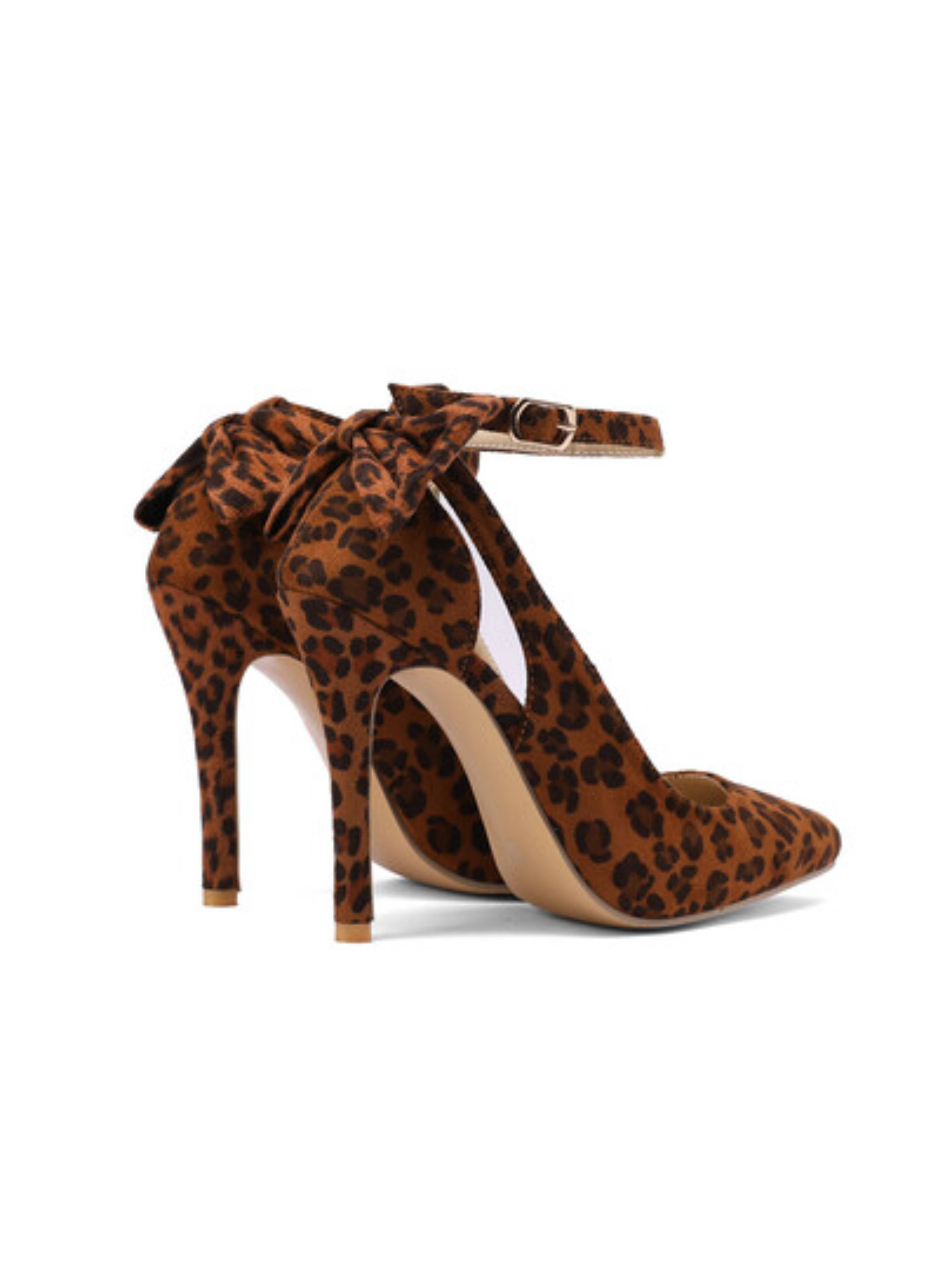 Elegant Brown Stilettos with Ankle Strap & Side Cut-Out Women's Dress Sandals