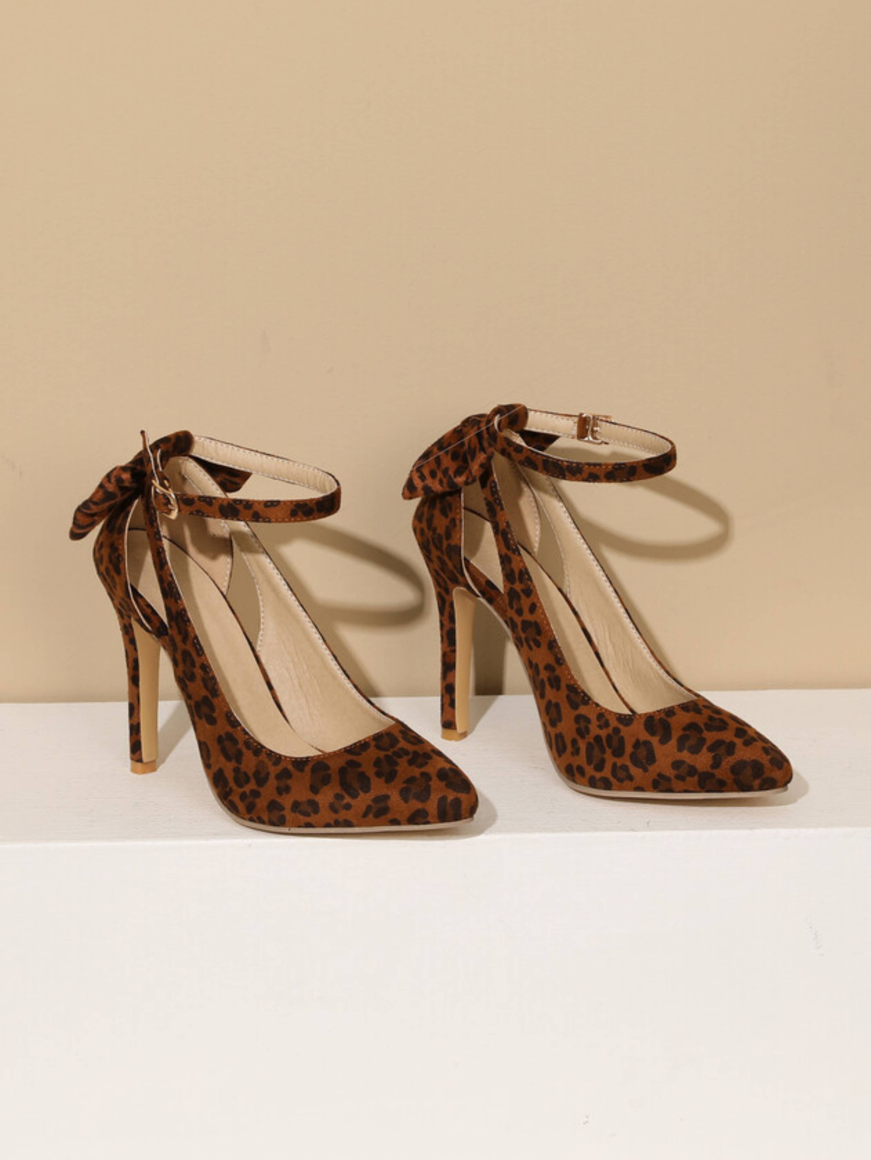 Elegant Brown Stilettos with Ankle Strap & Side Cut-Out Women's Dress Sandals