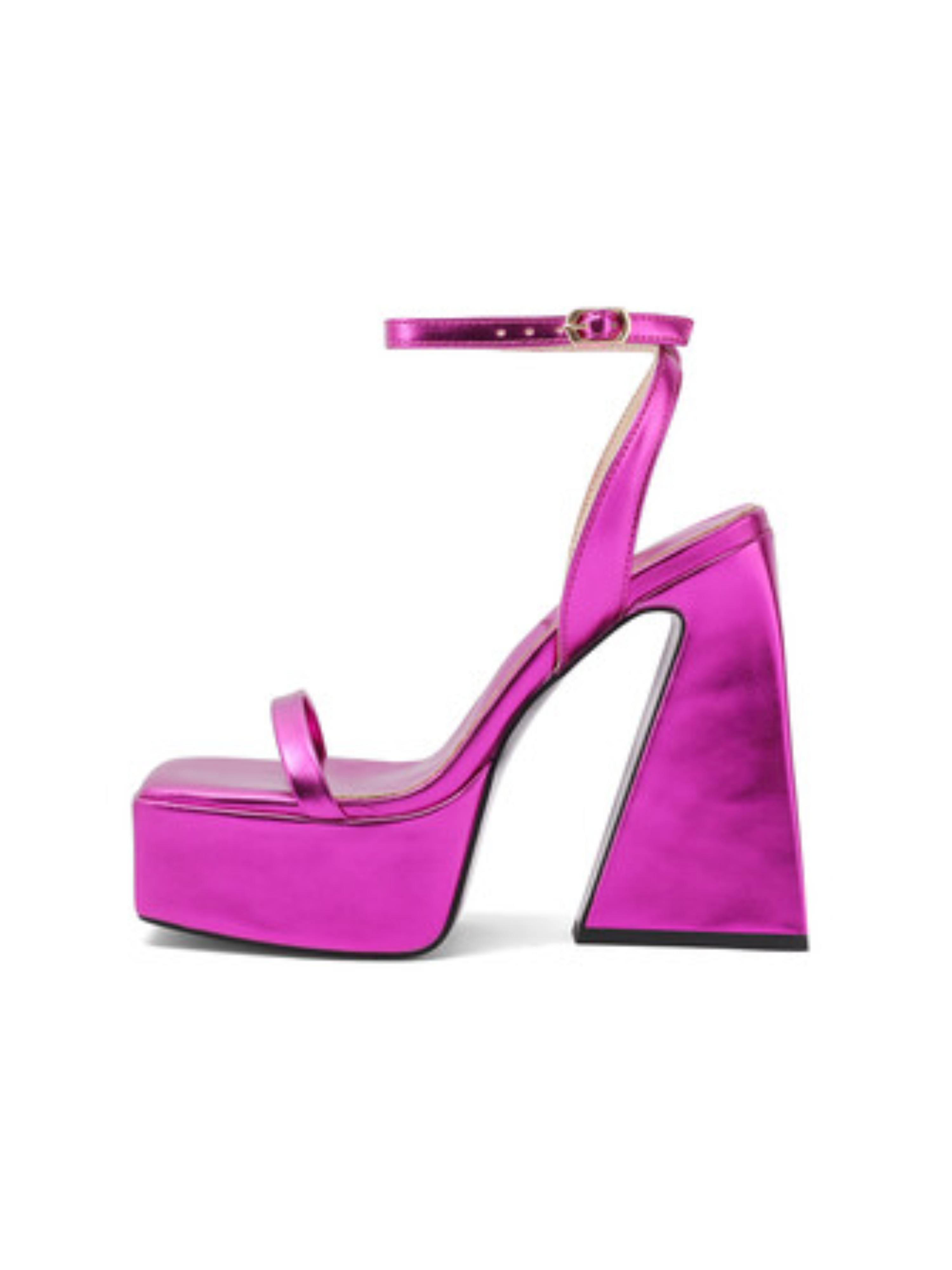 Lavender Luxe Strappy Square Toe Platforms Woman Sandals