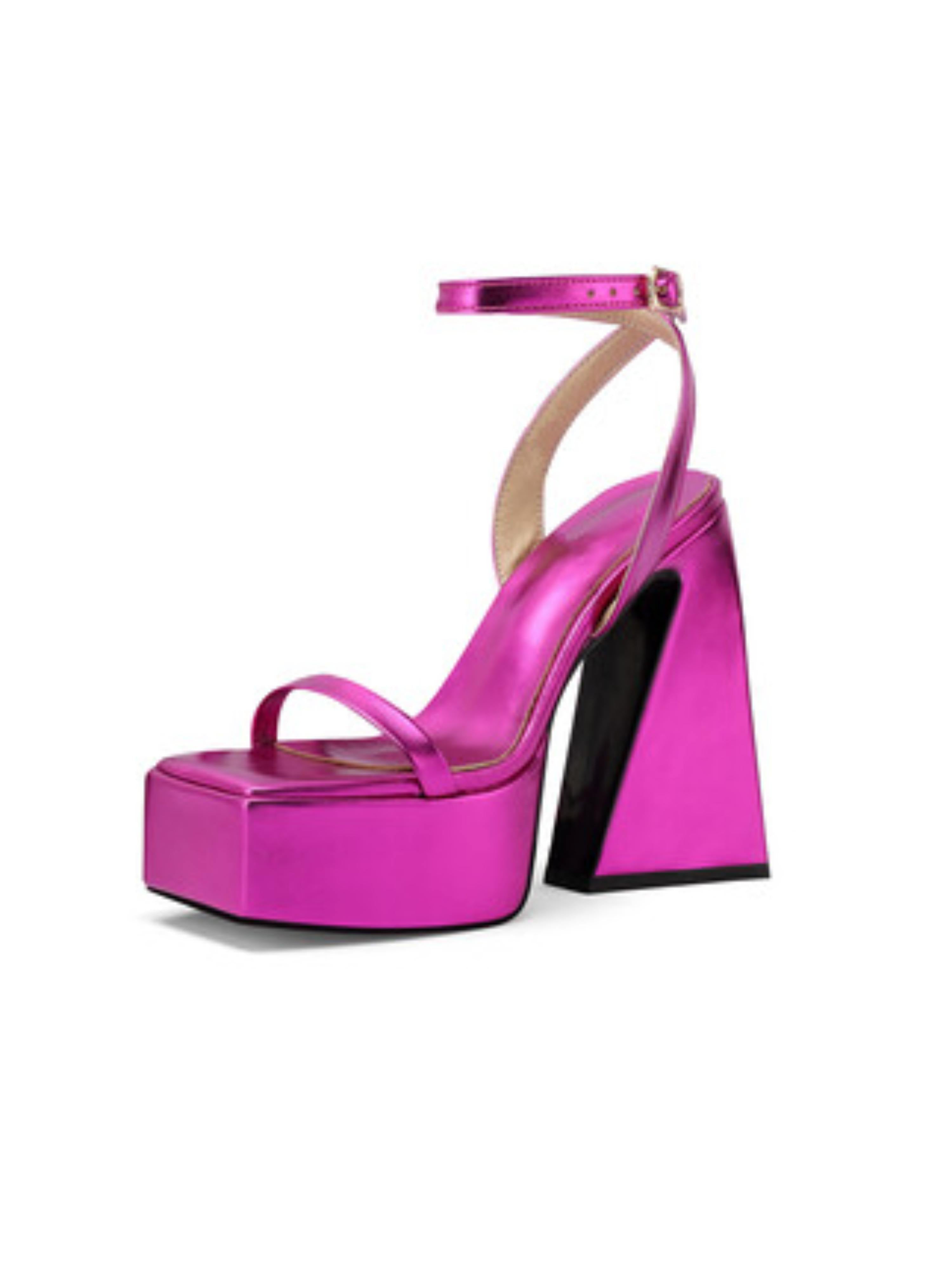 Lavender Luxe Strappy Square Toe Platforms Woman Sandals