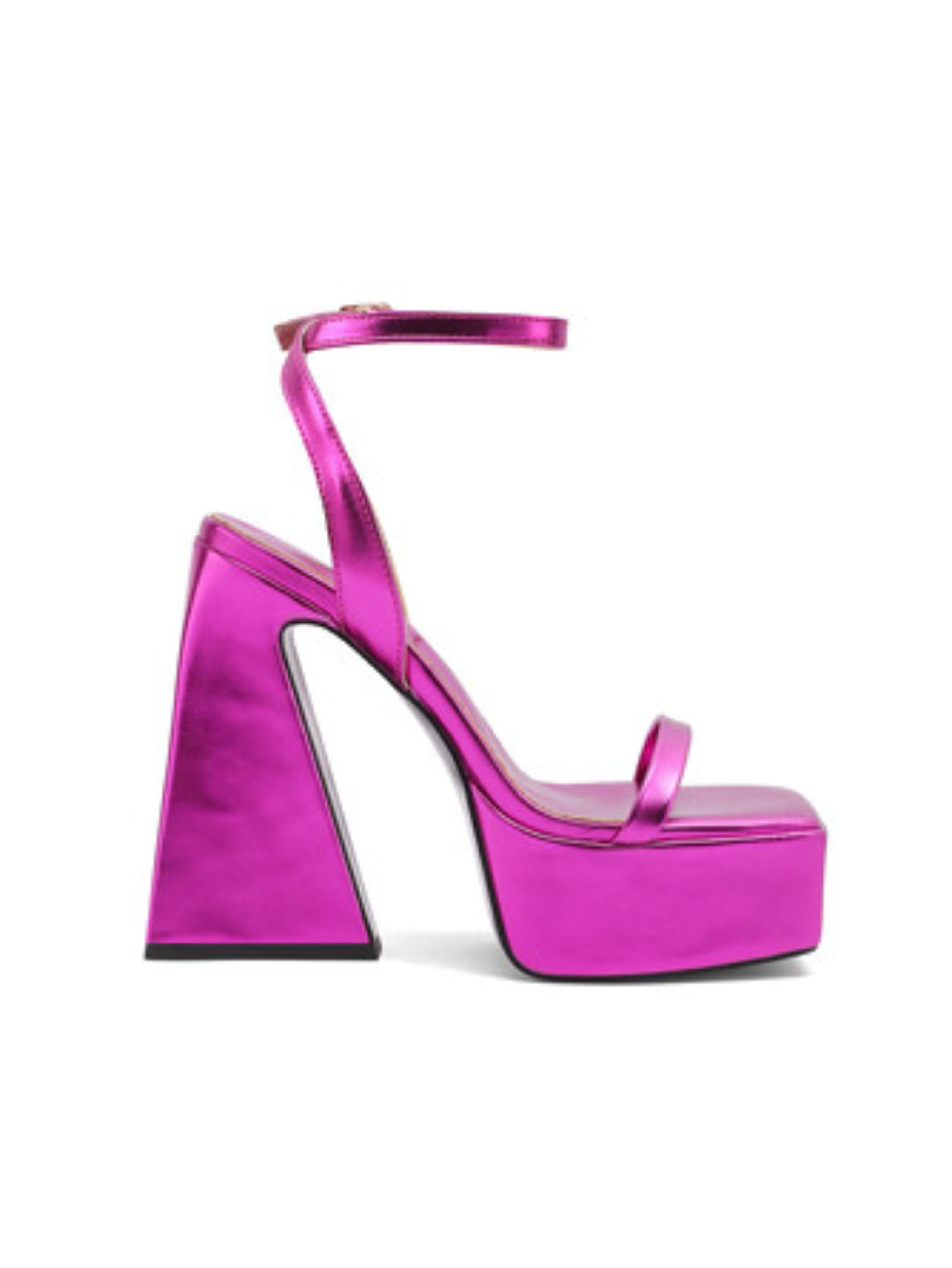 Lavender Luxe Strappy Square Toe Platforms Woman Sandals