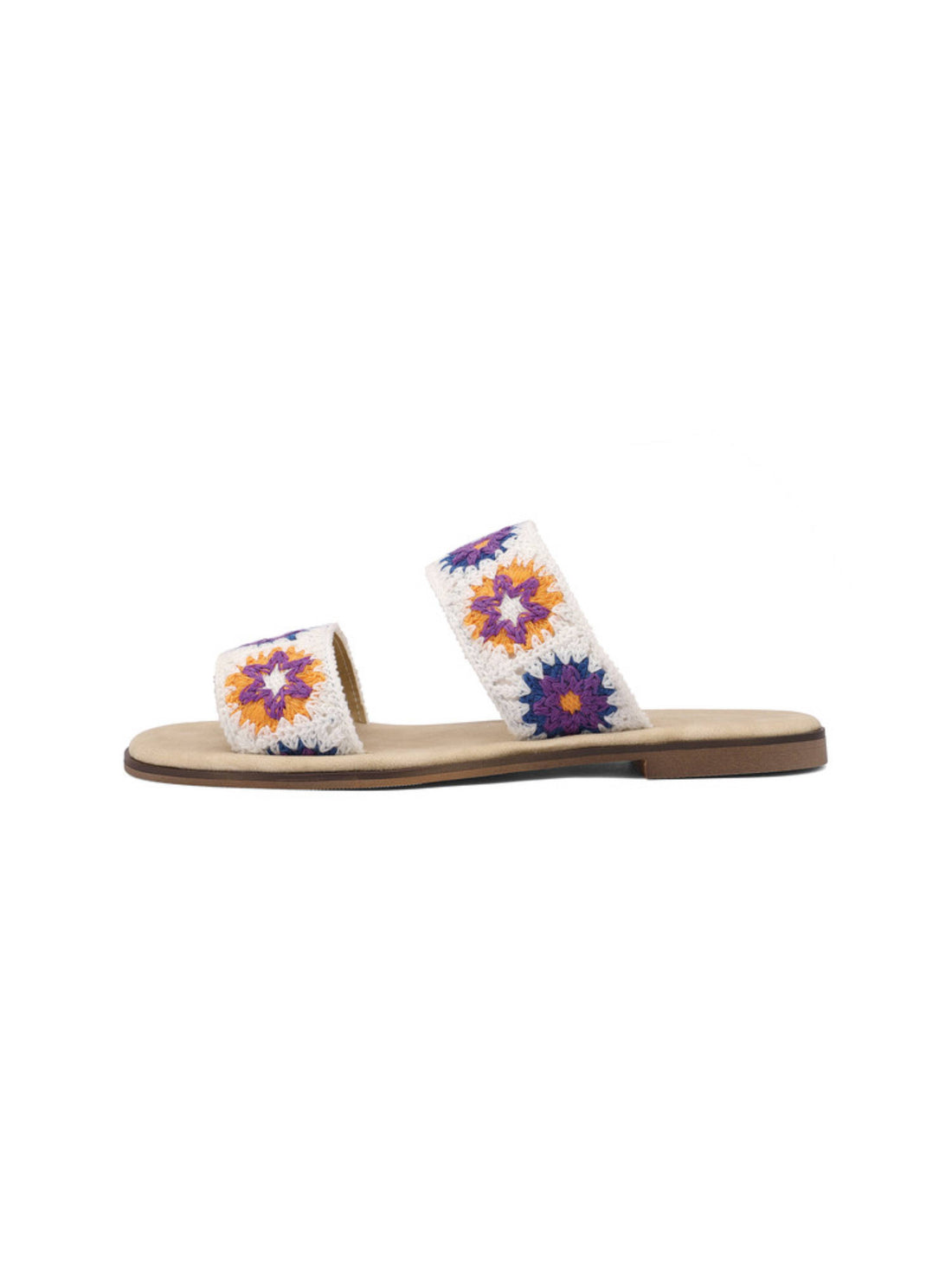 Purple Blossom Double Strap Sandals for Women