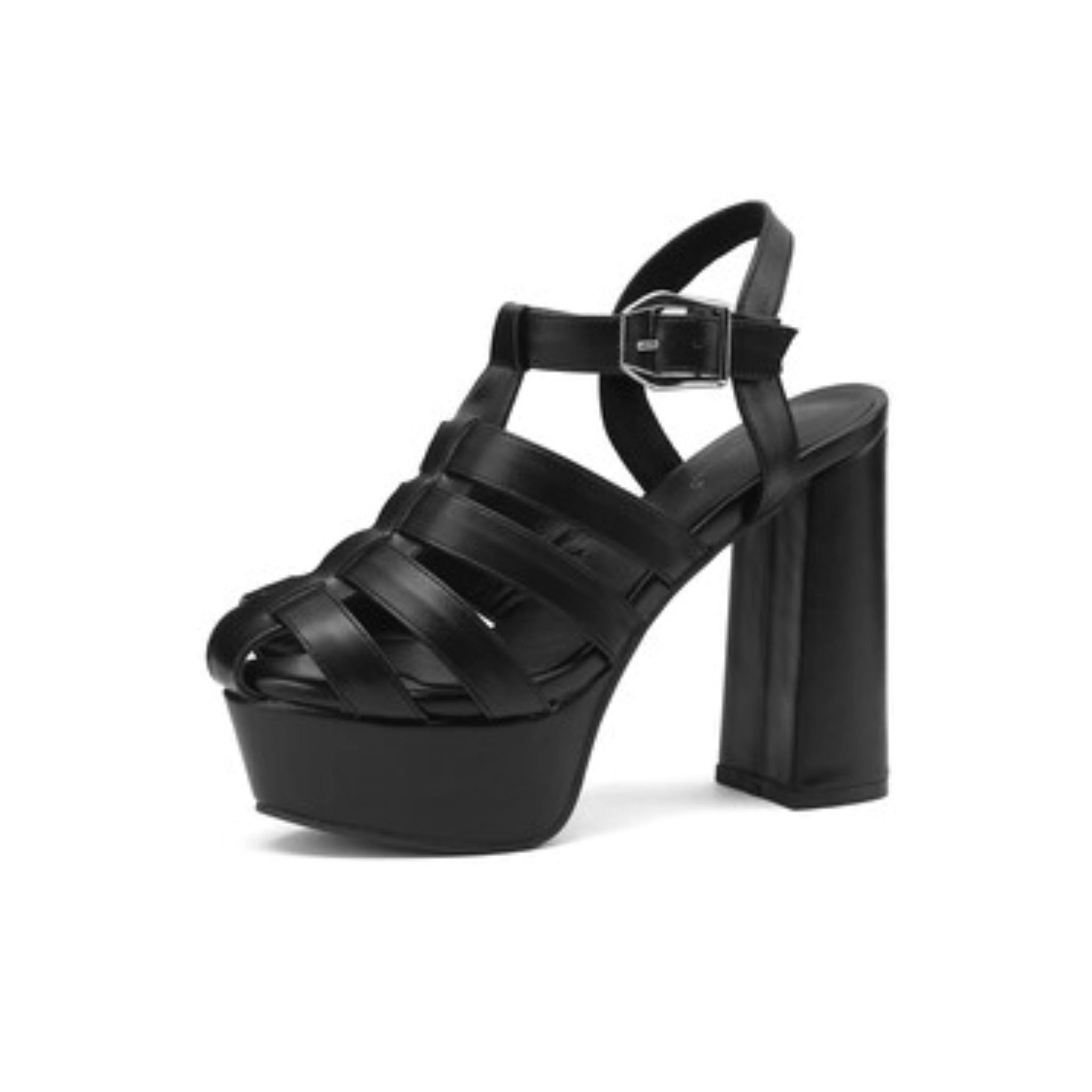 Classic Black Cage Women's Platform Sandals
