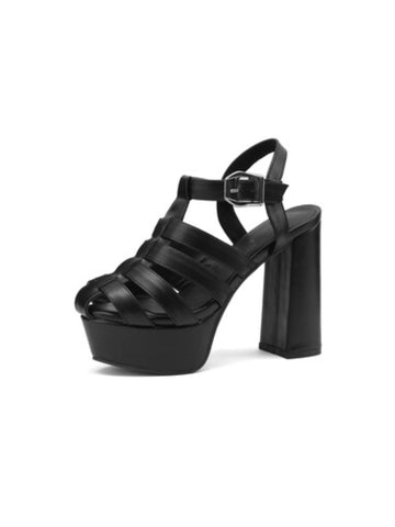 Classic Black Cage Women's Platform Sandals
