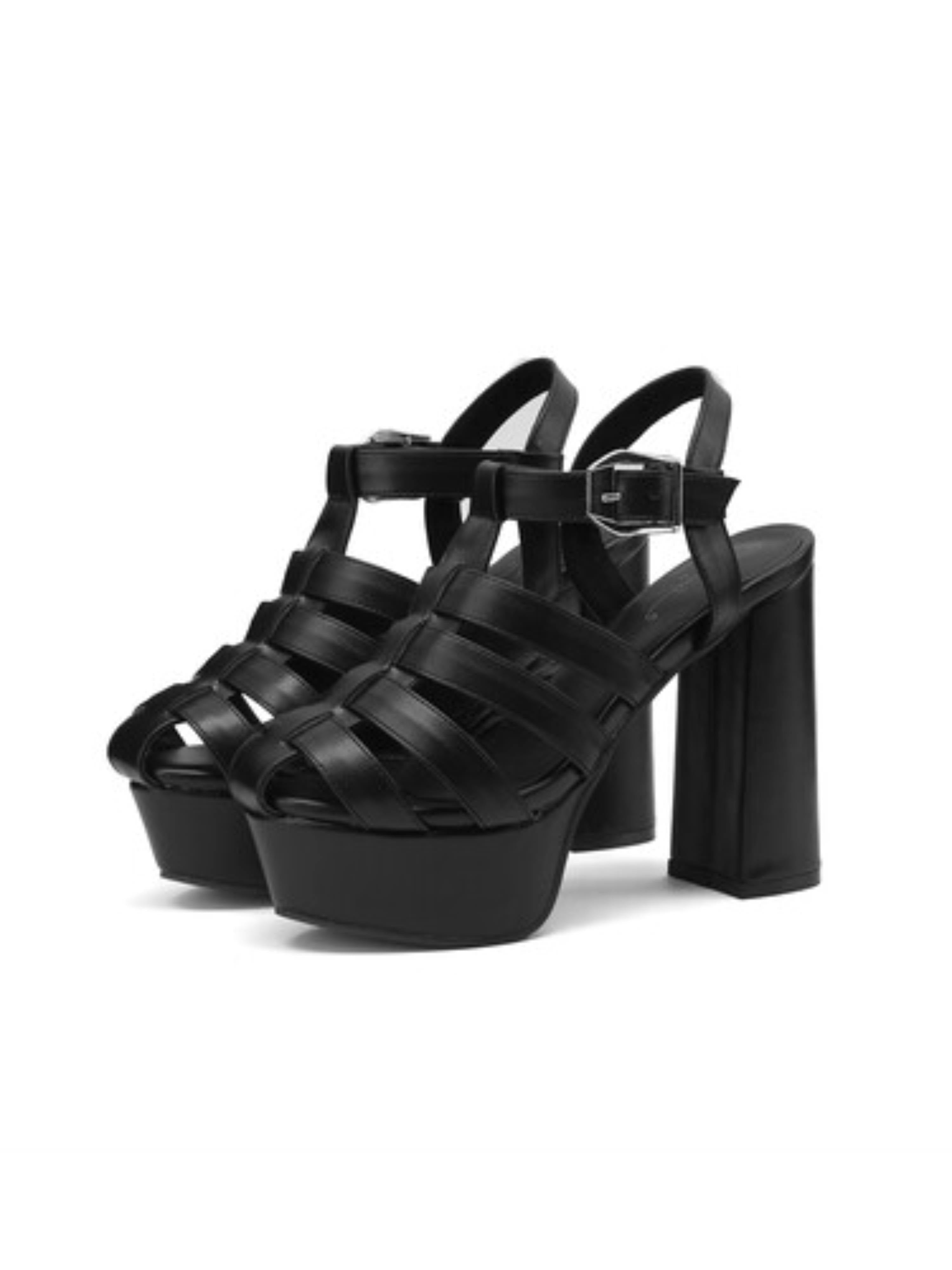 Classic Black Cage Women's Platform Sandals