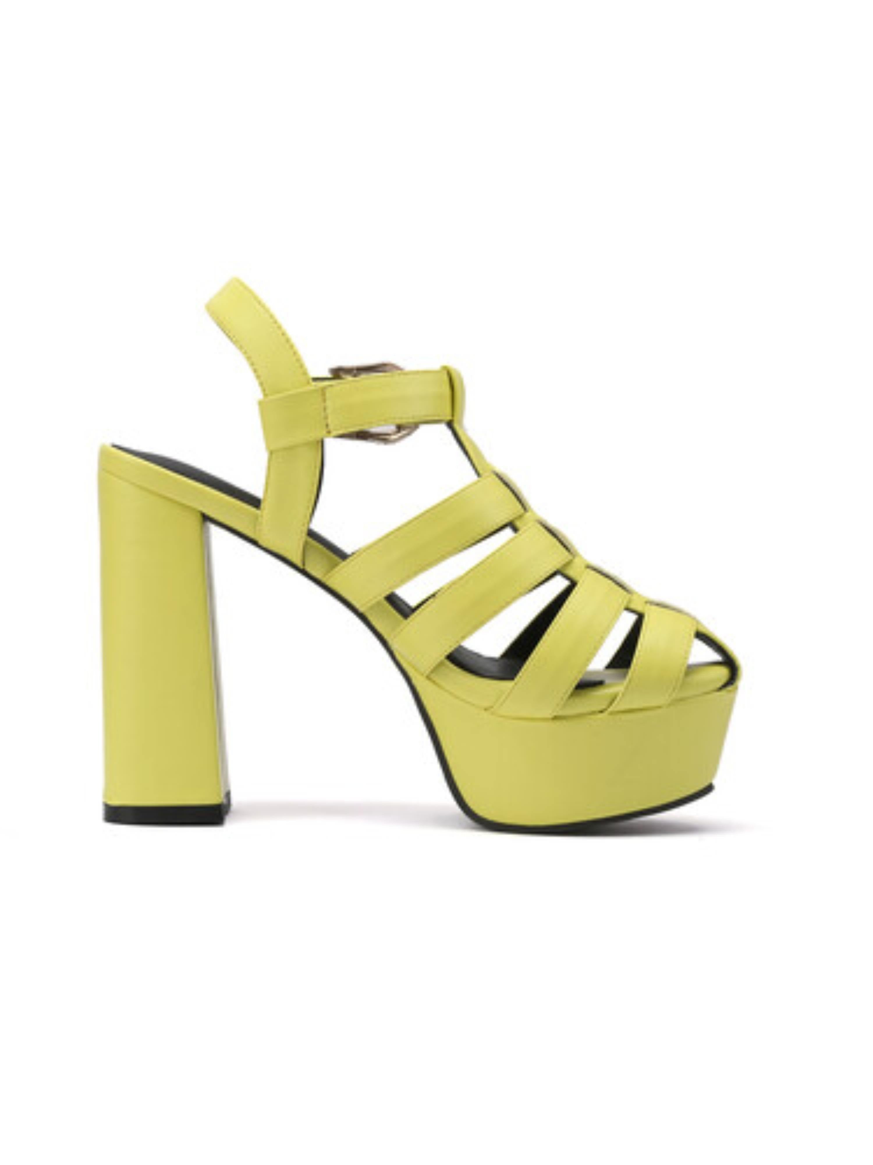 Forest Glow Strappy Chunky Platform Sandals for Women