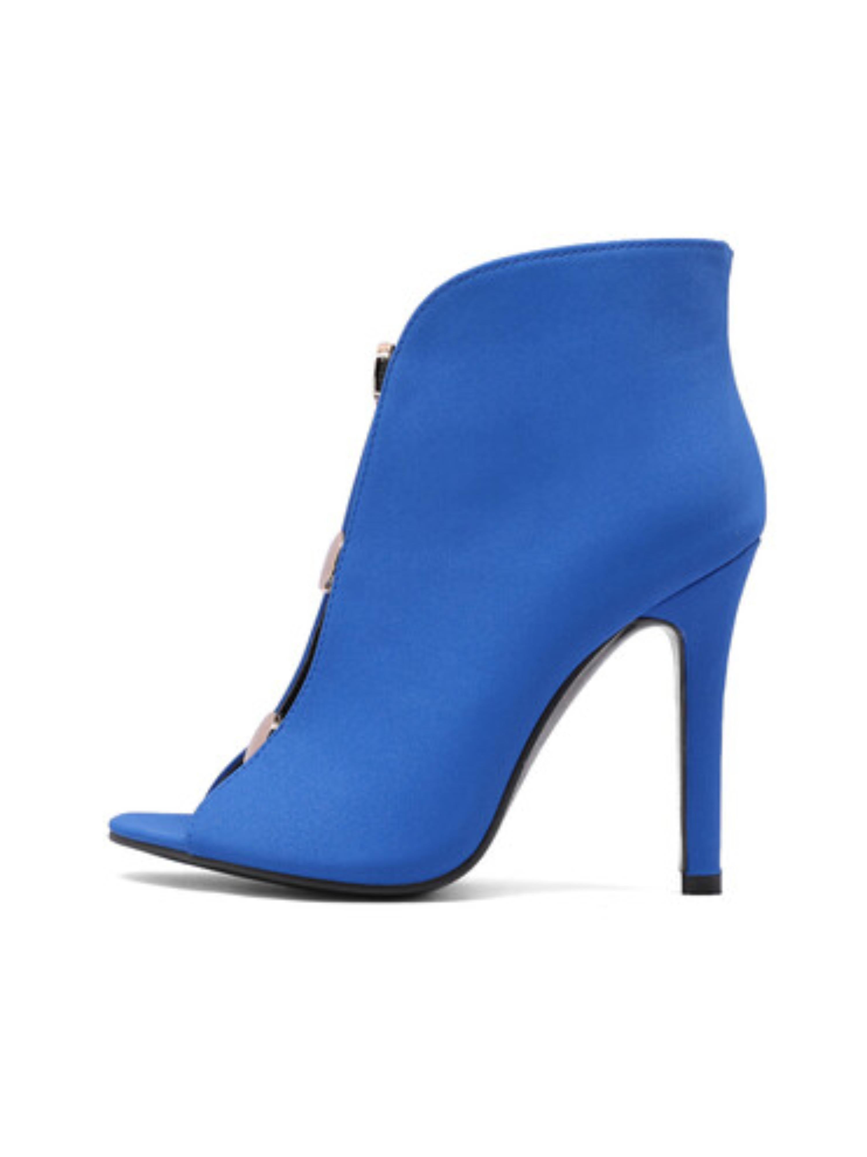 Chic Sapphire Stiletto Booties Blue Sandals for Women