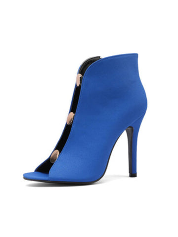 Chic Sapphire Stiletto Booties Blue Sandals for Women