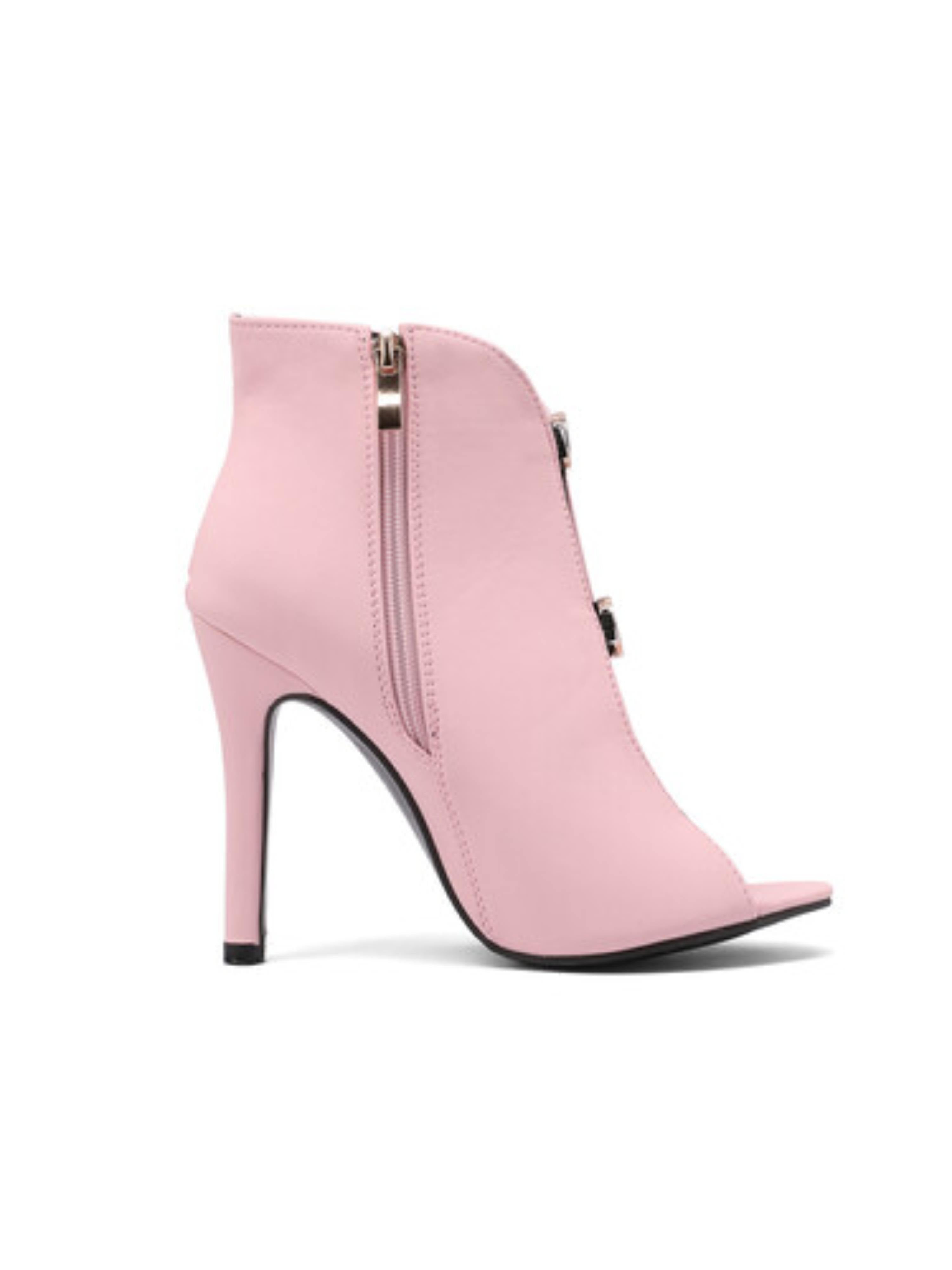 Chic Blush Pink Stiletto Booties Heel Sandals for Women