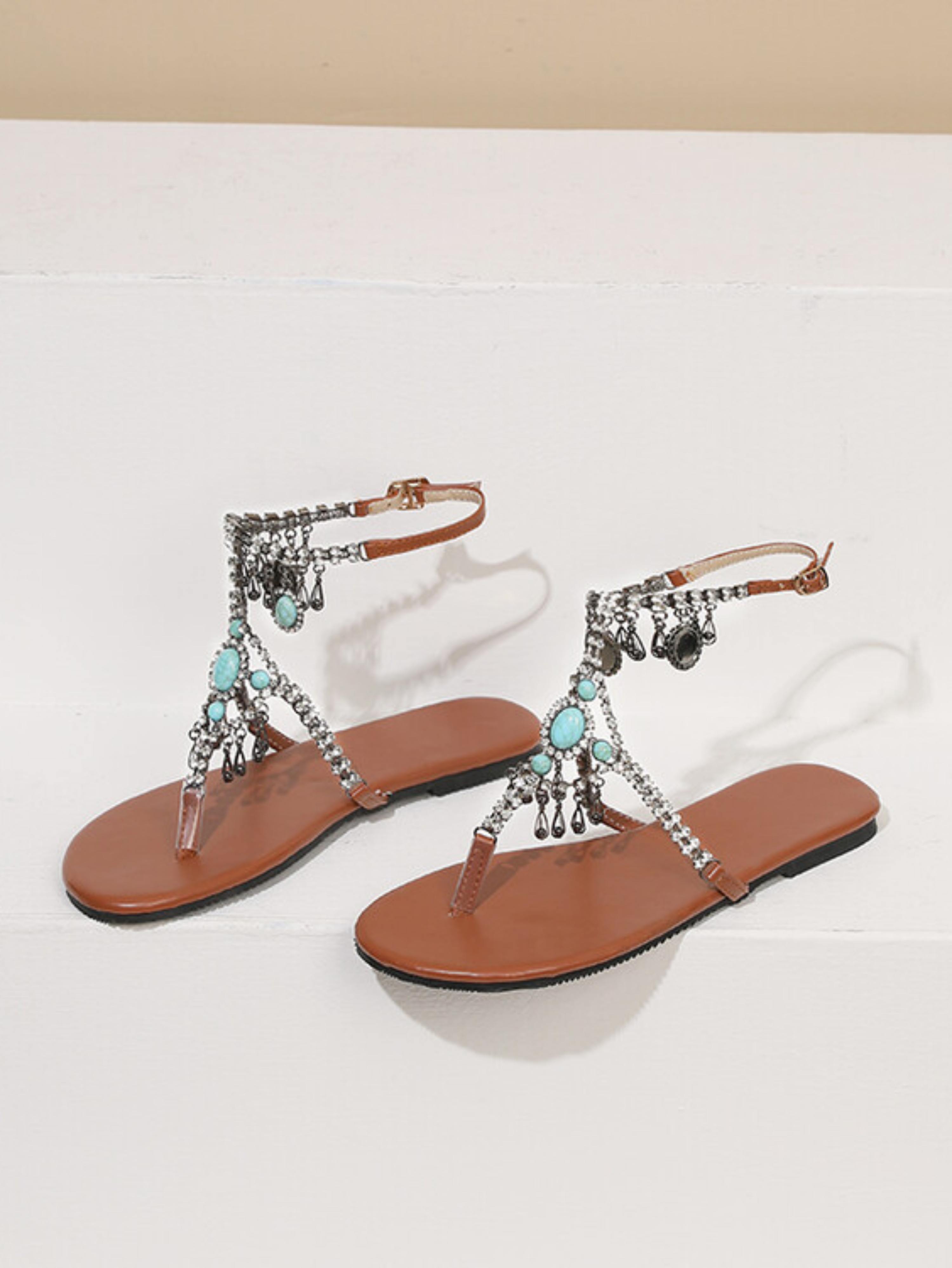 Bohemian Dream Ankle Strap Flat Sandals Women
