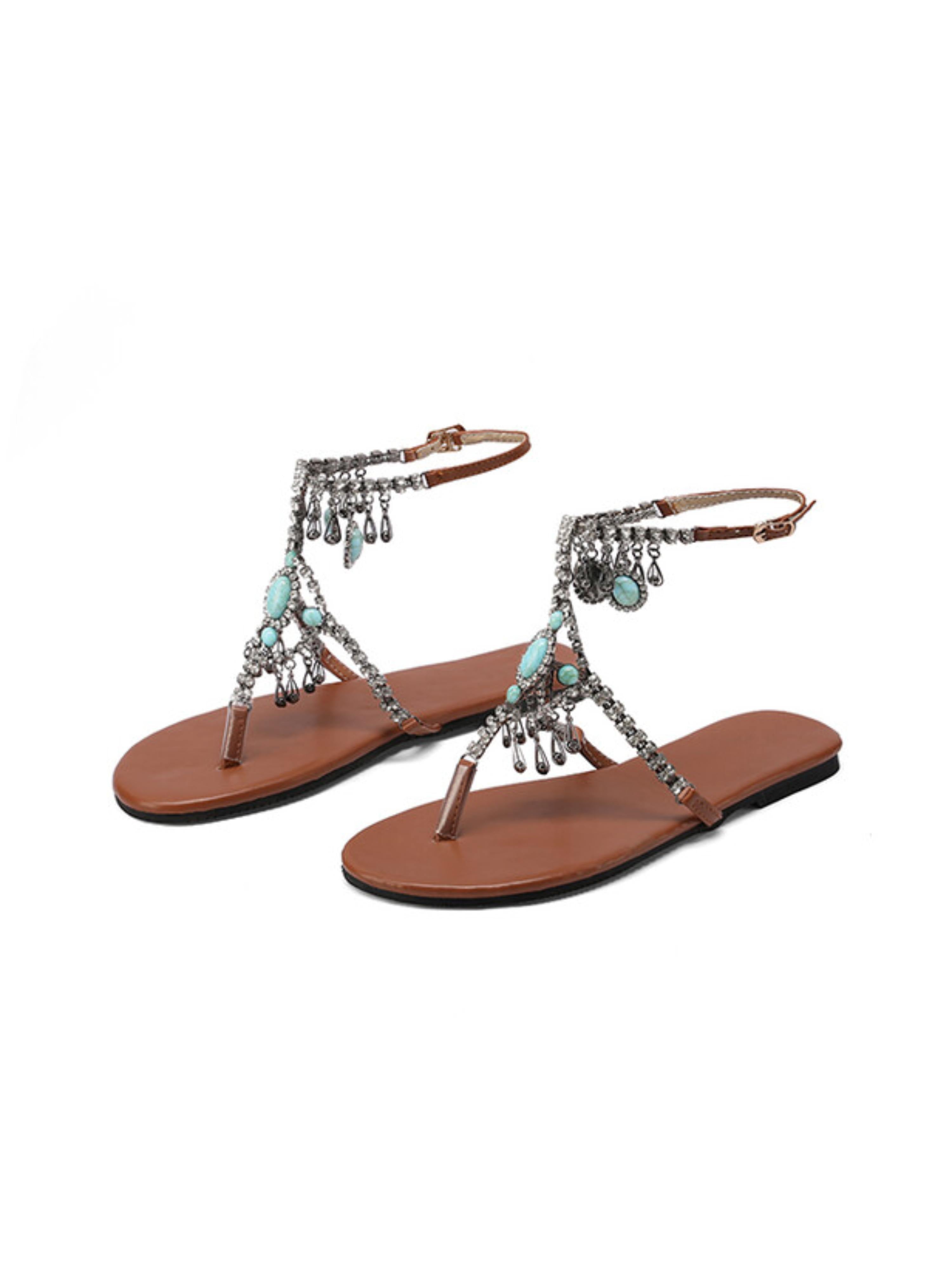 Bohemian Dream Ankle Strap Flat Sandals Women