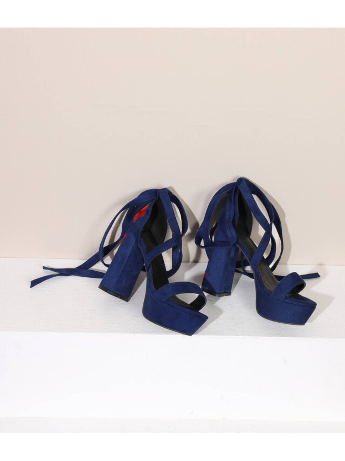 Crisscross Ankle Straps Navy Sandals for Women