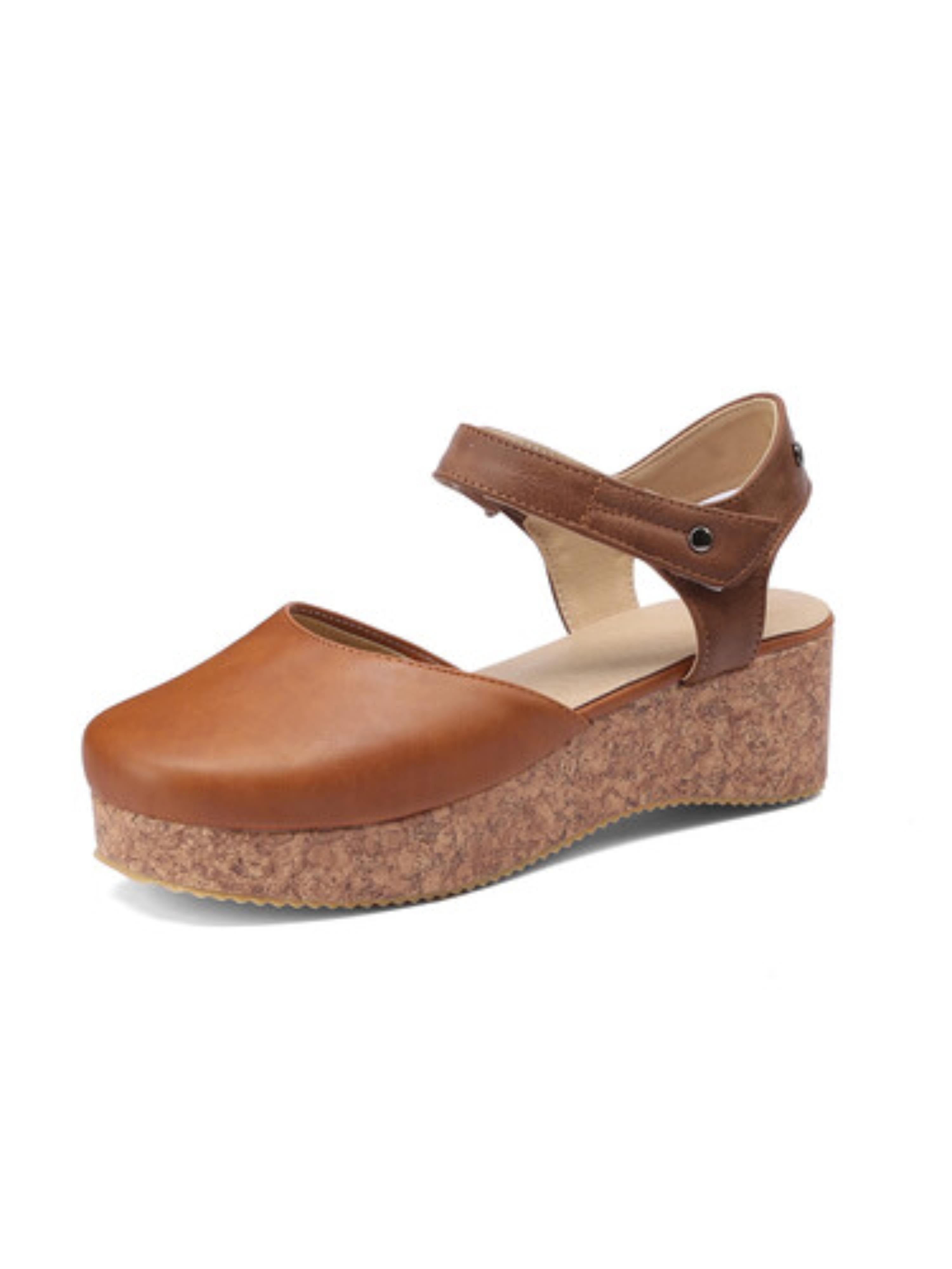 Brown Sandals for Women with Adjustable Strap for Everyday Wear