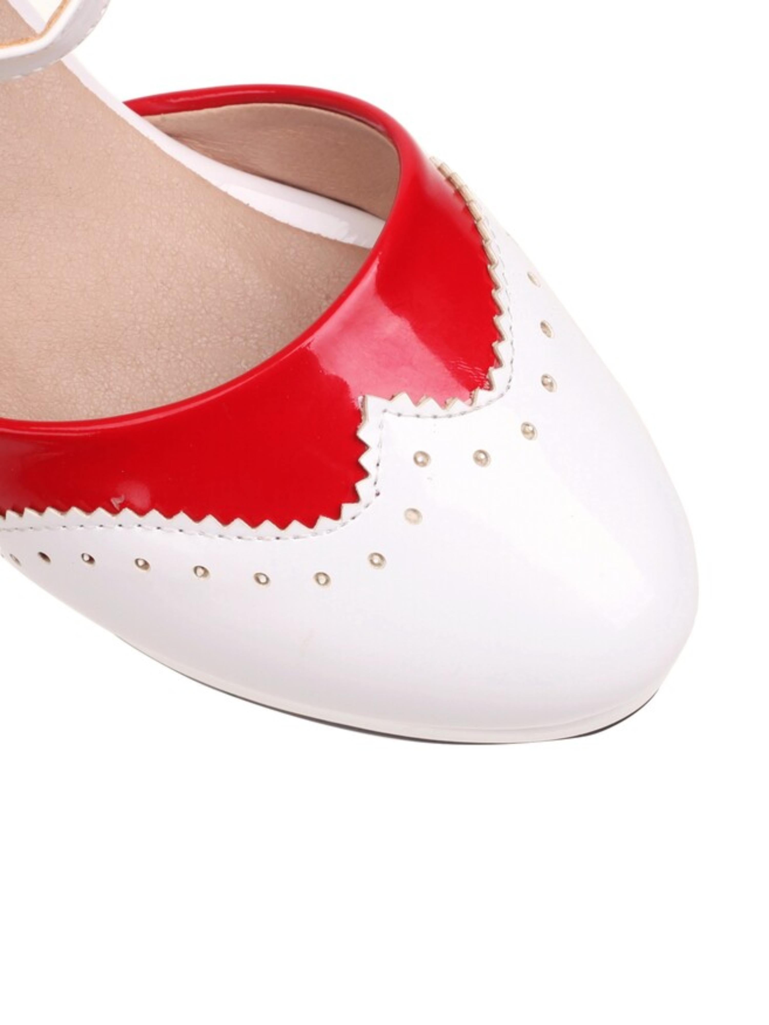 Retro Chic Red Block Heeled Sandals for Women