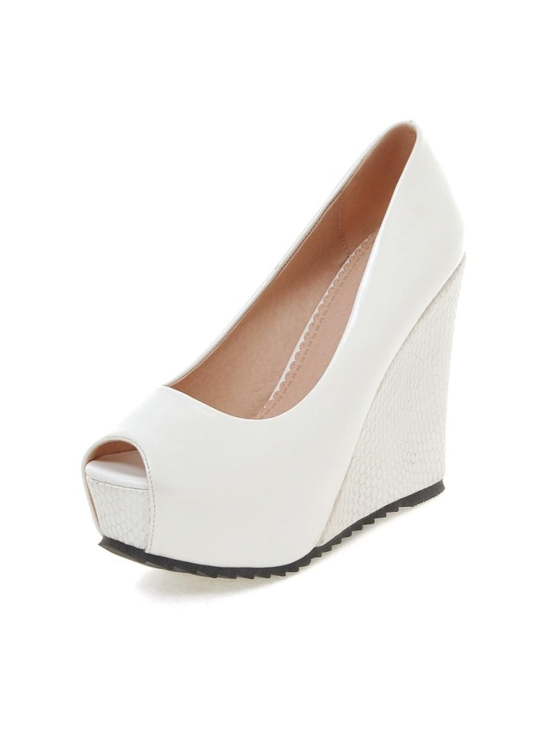 White wedge shoe