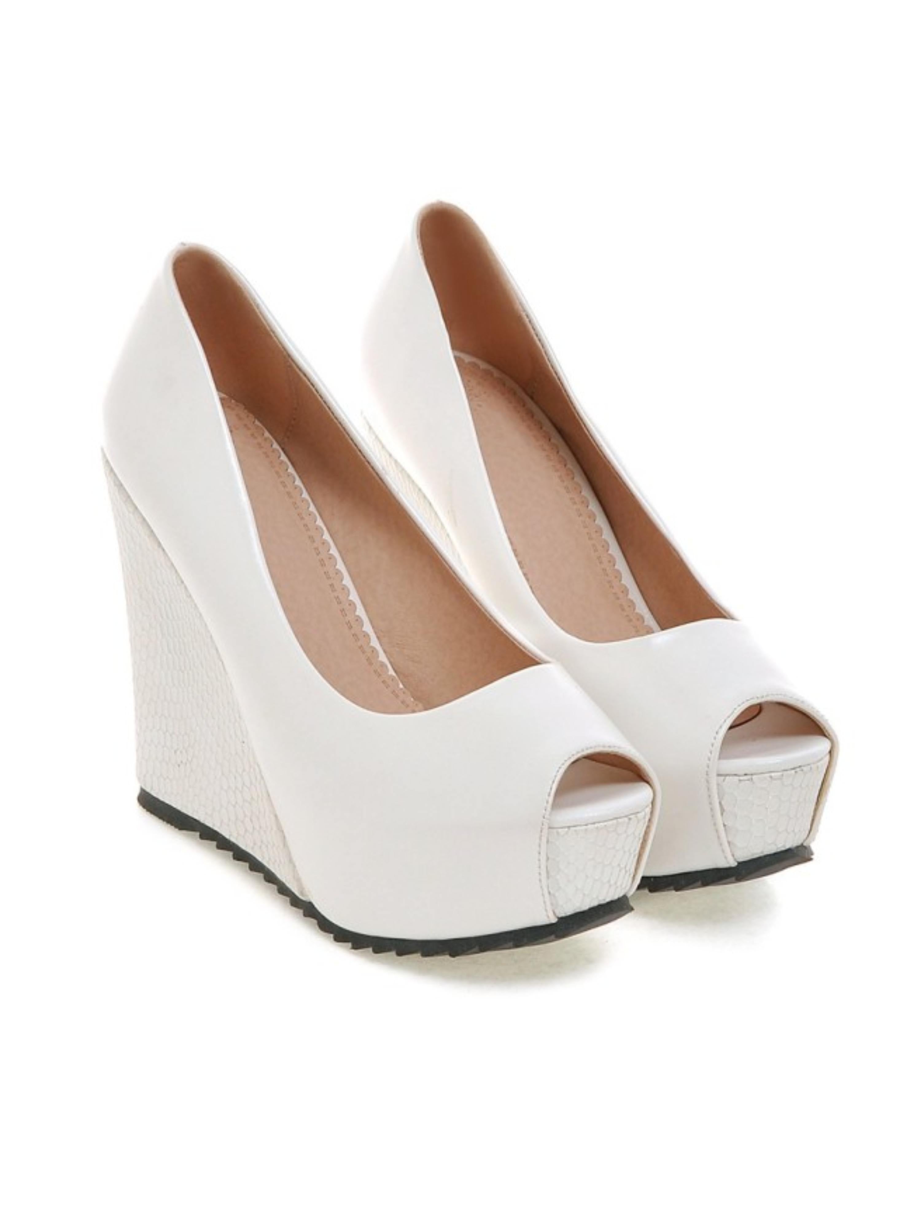 Textured Heel Slip-On Style Sandals for Women