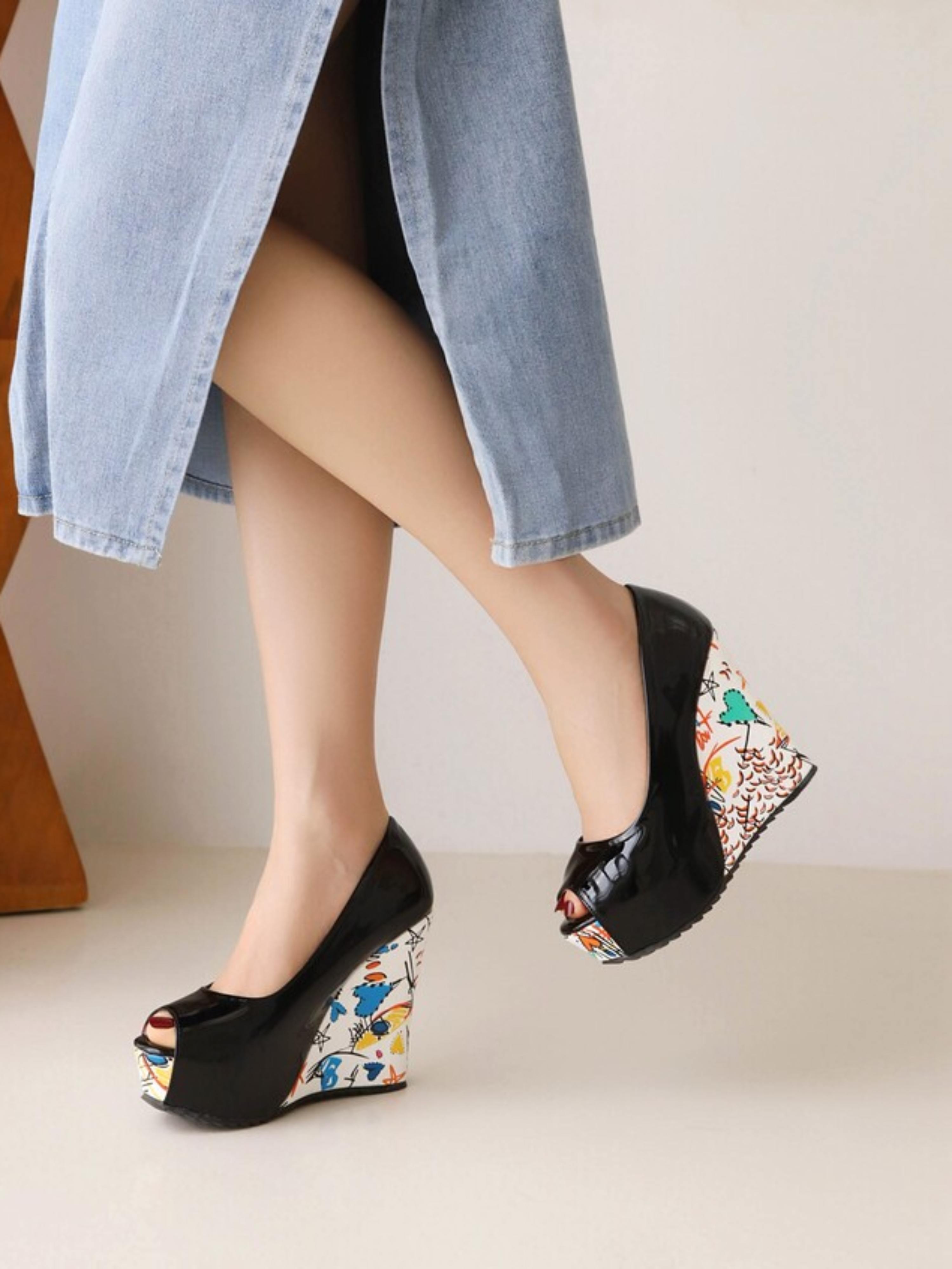 Urban Pop Peep-Toe Comfort Sandals for Women