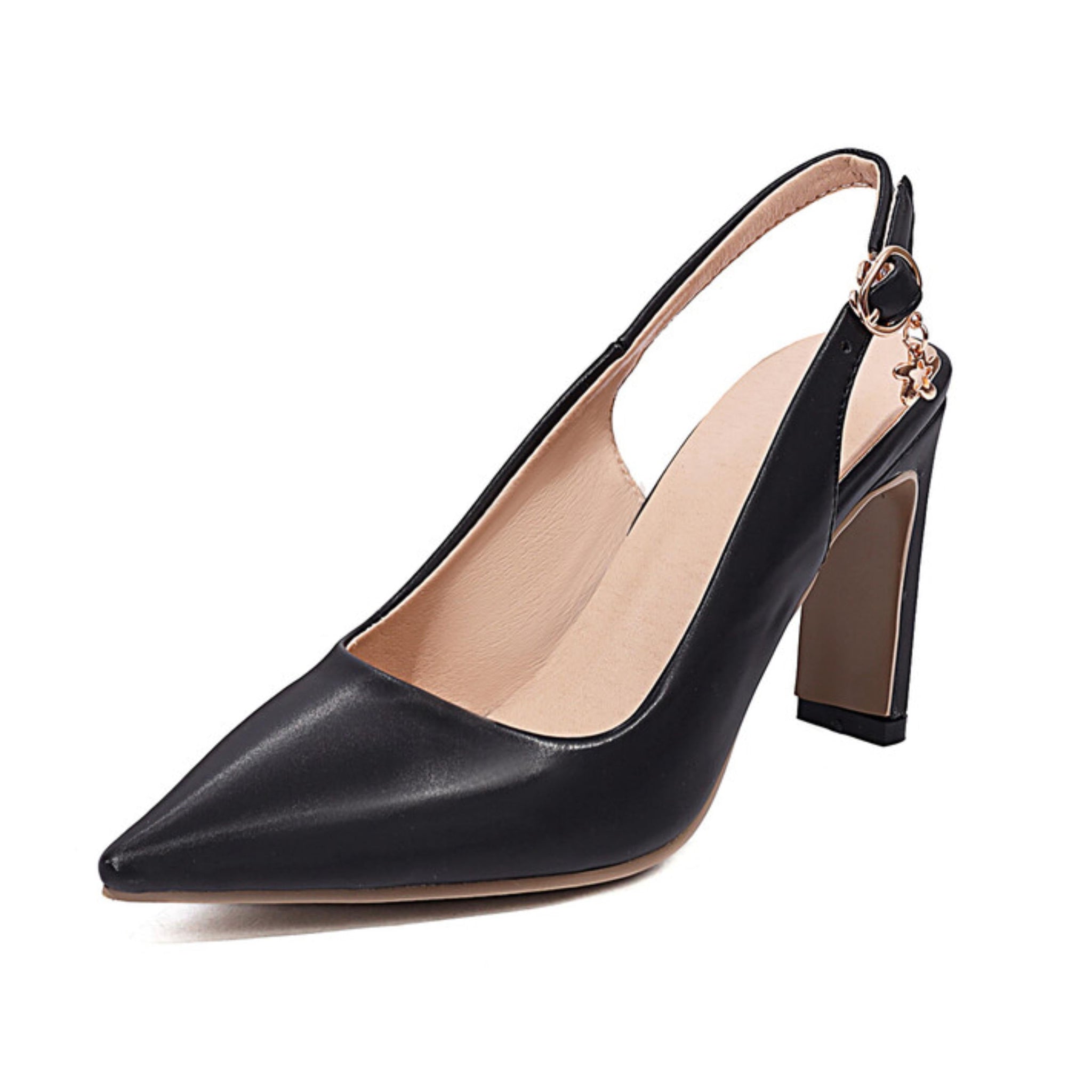 Black high-heeled shoe 