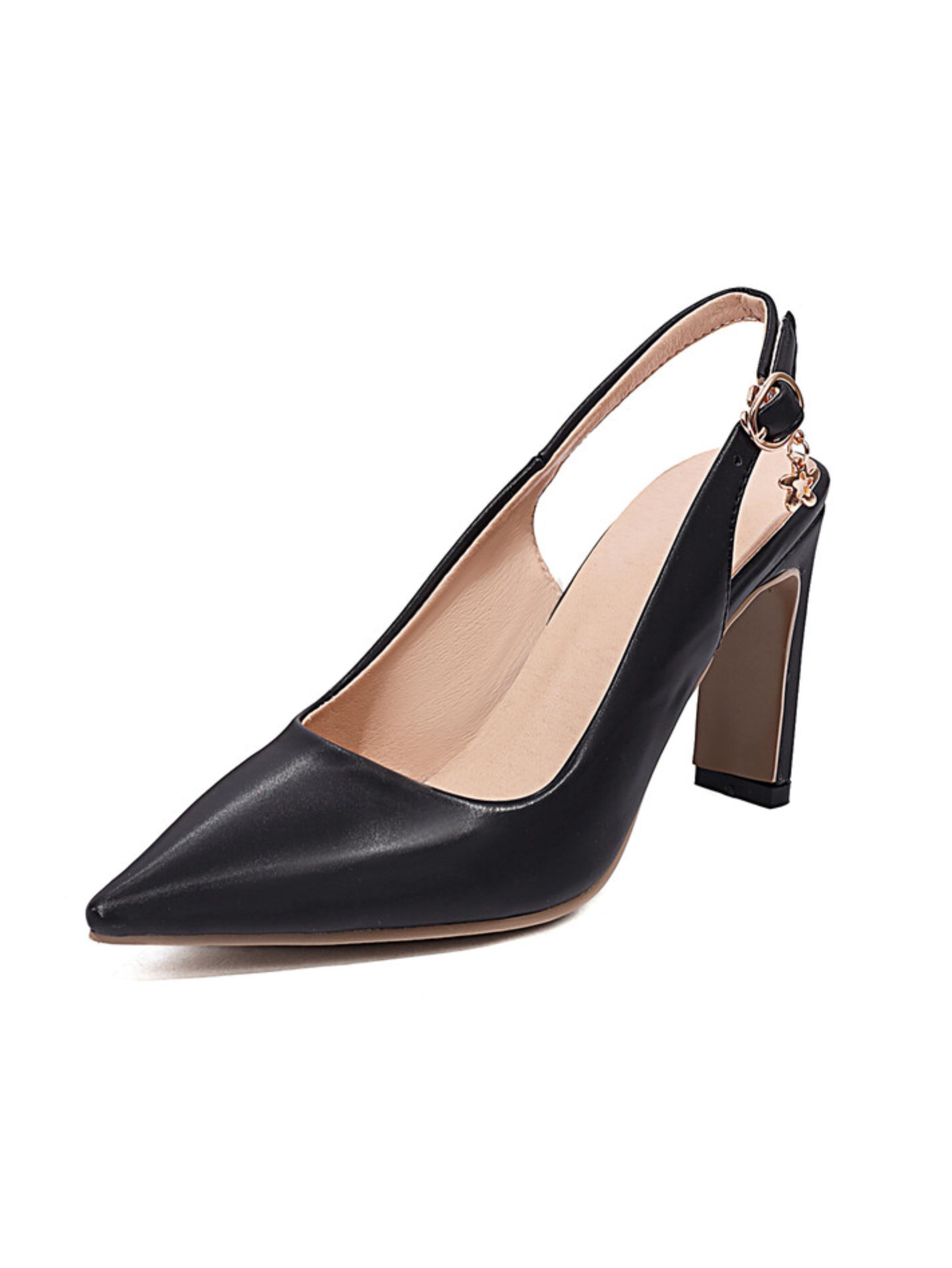 Black high-heeled shoe 