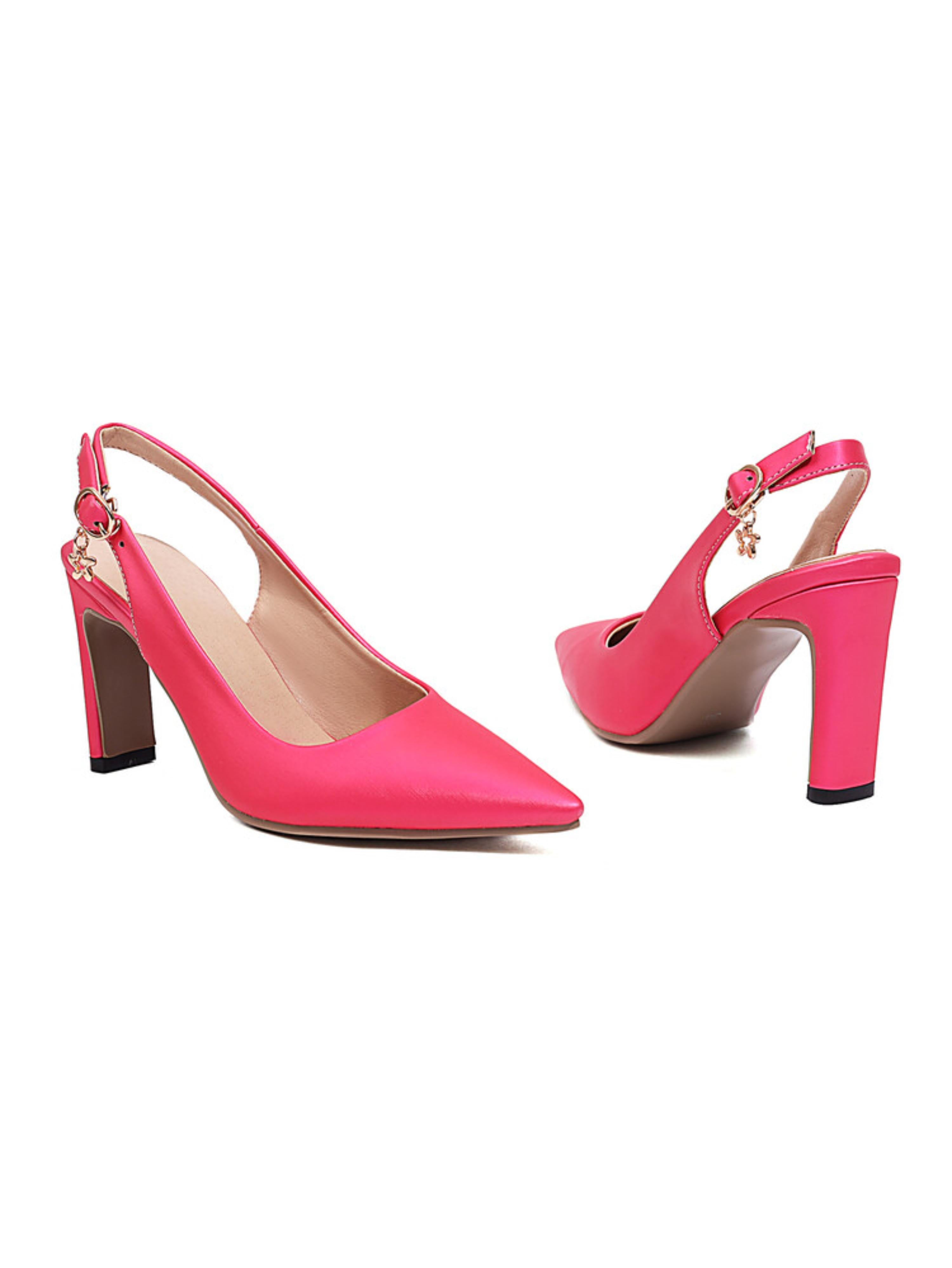 Rose Pink Chic Slingbacks Heel Sandals for Women