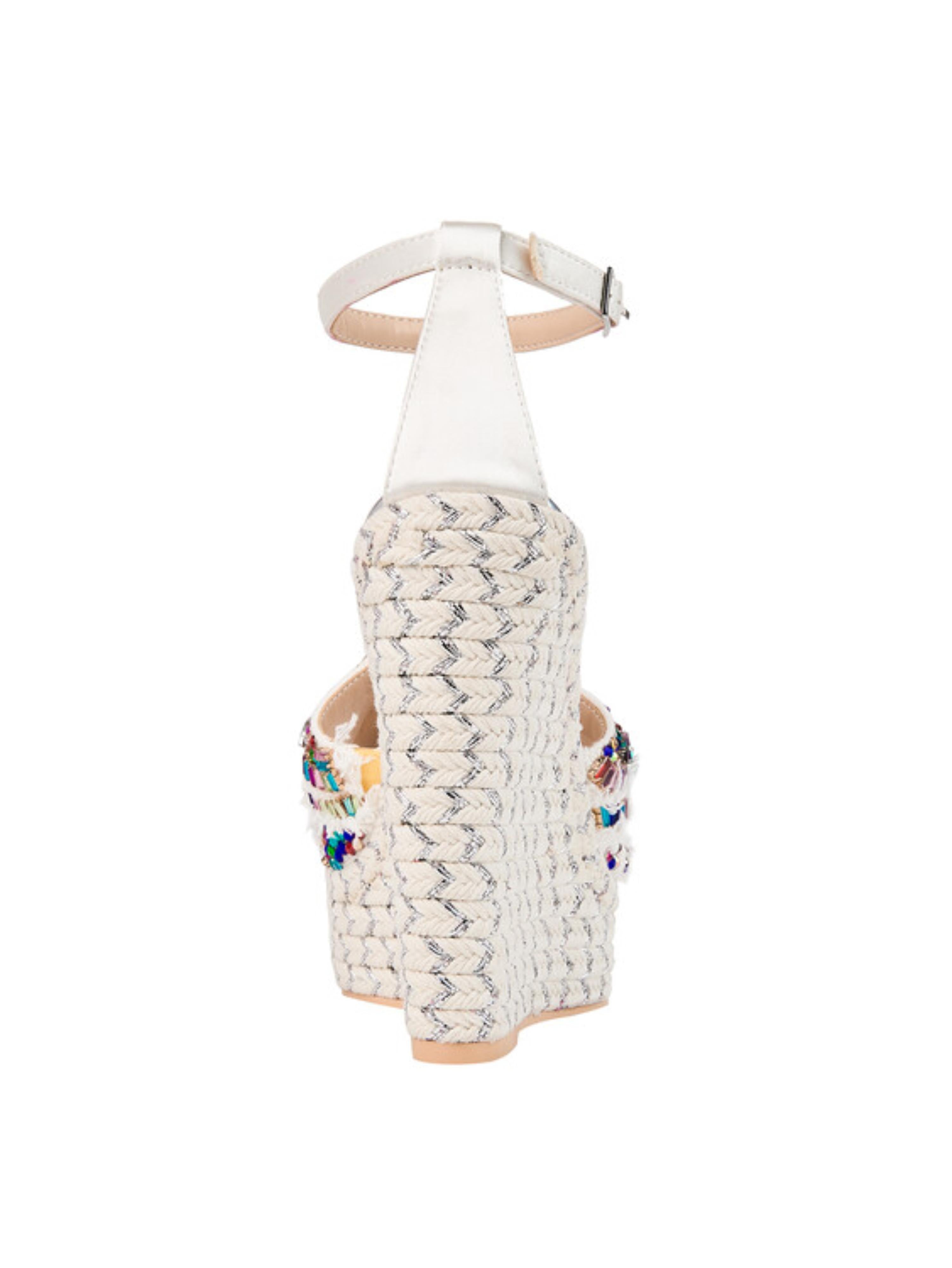 Beaded Espadrille Wedge Sandals for Women