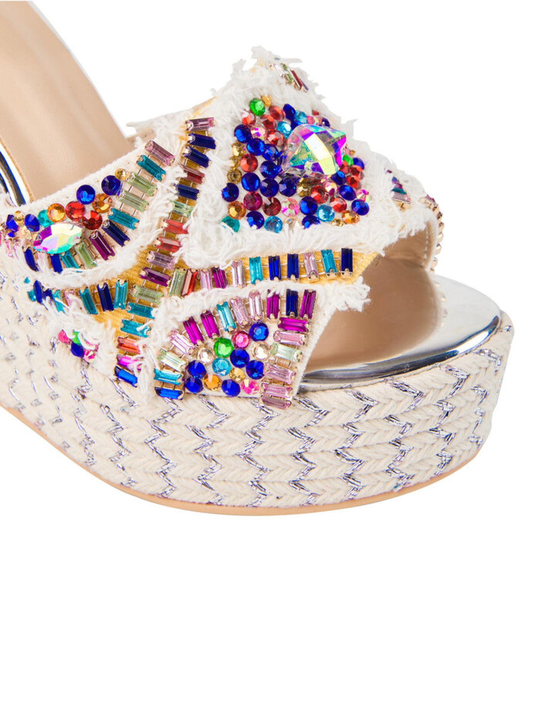Beaded Espadrille Wedge Sandals for Women