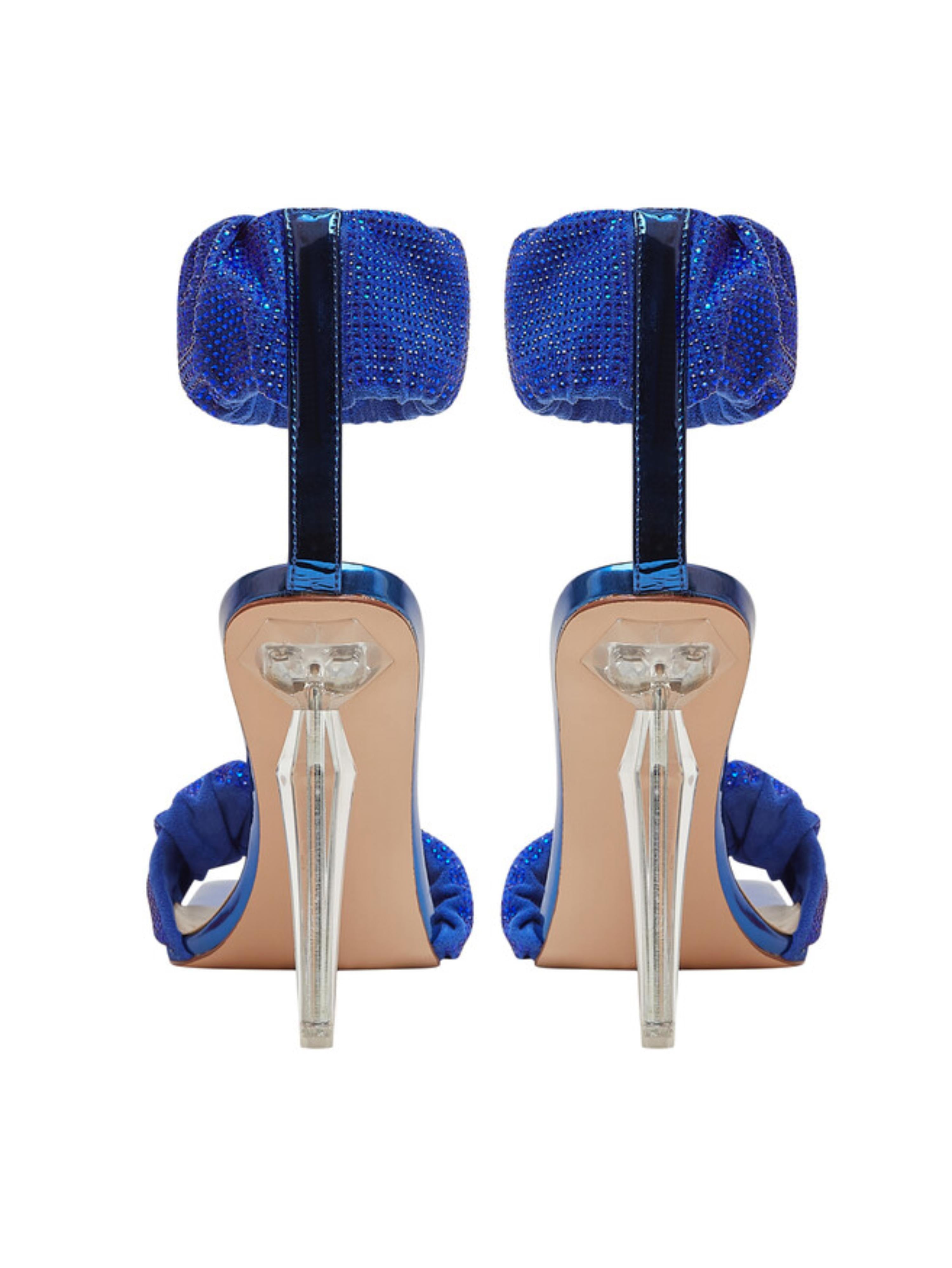 Rhinestone Spark High Heel Women Blue Sandals