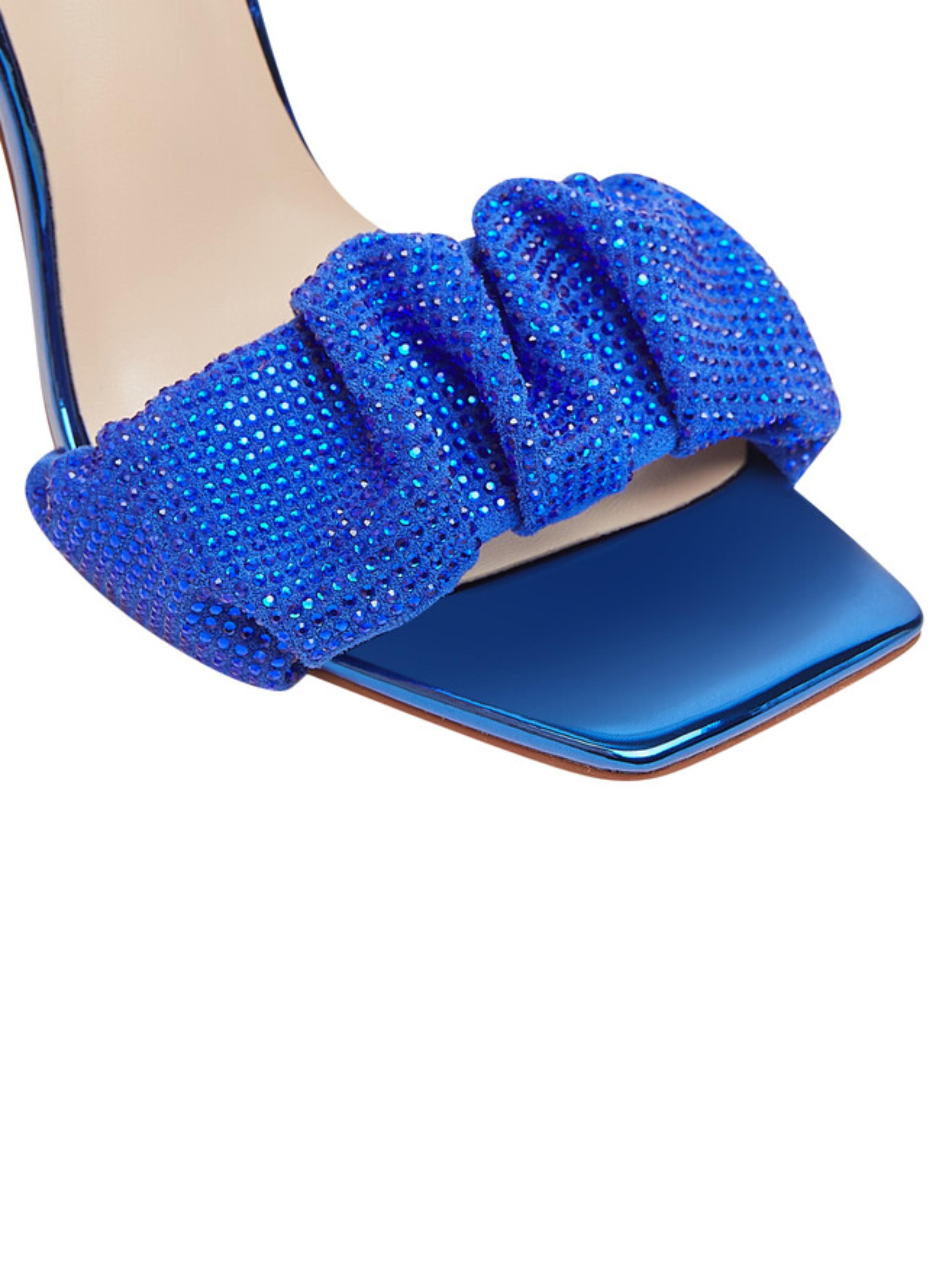 Rhinestone Spark High Heel Women Blue Sandals