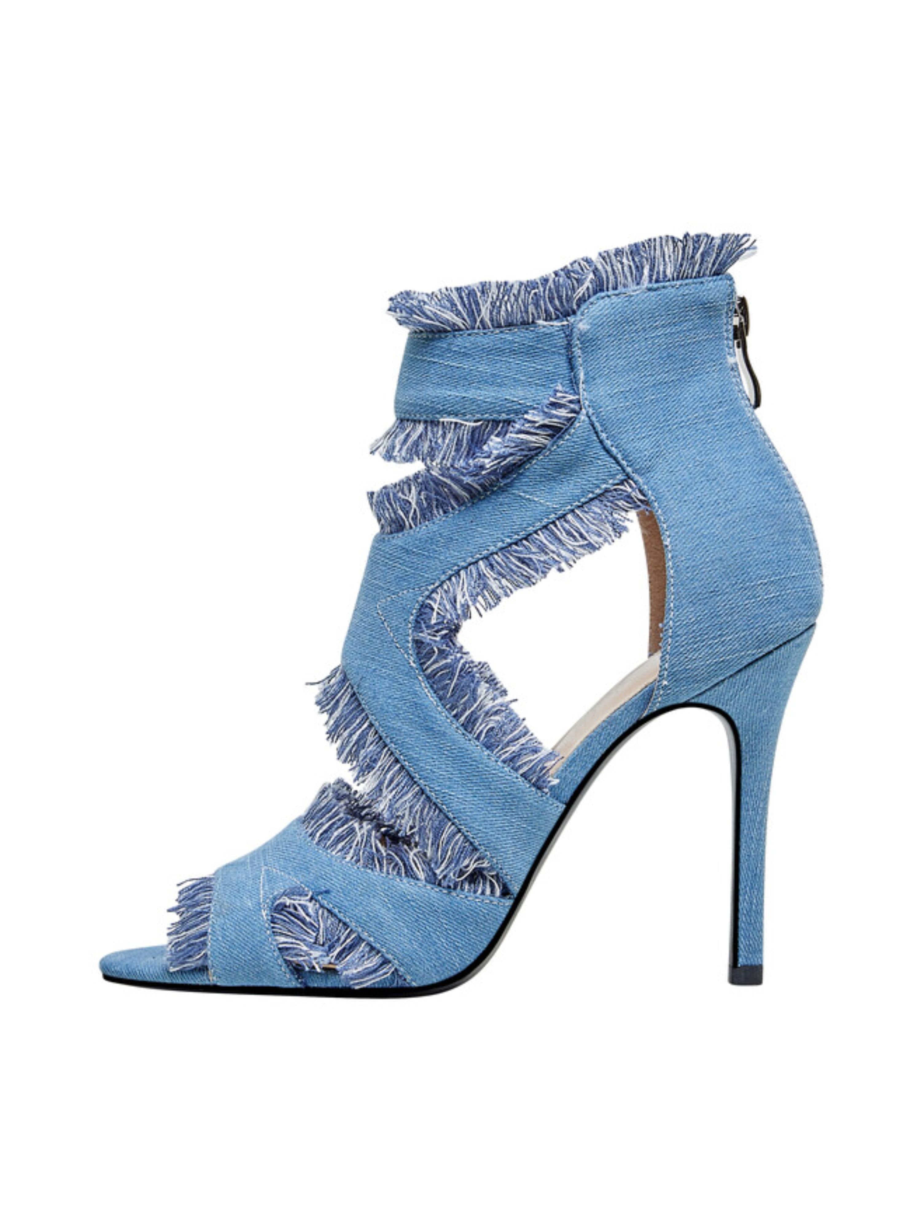Distressed Frayed Edge Denim Sandals for Women