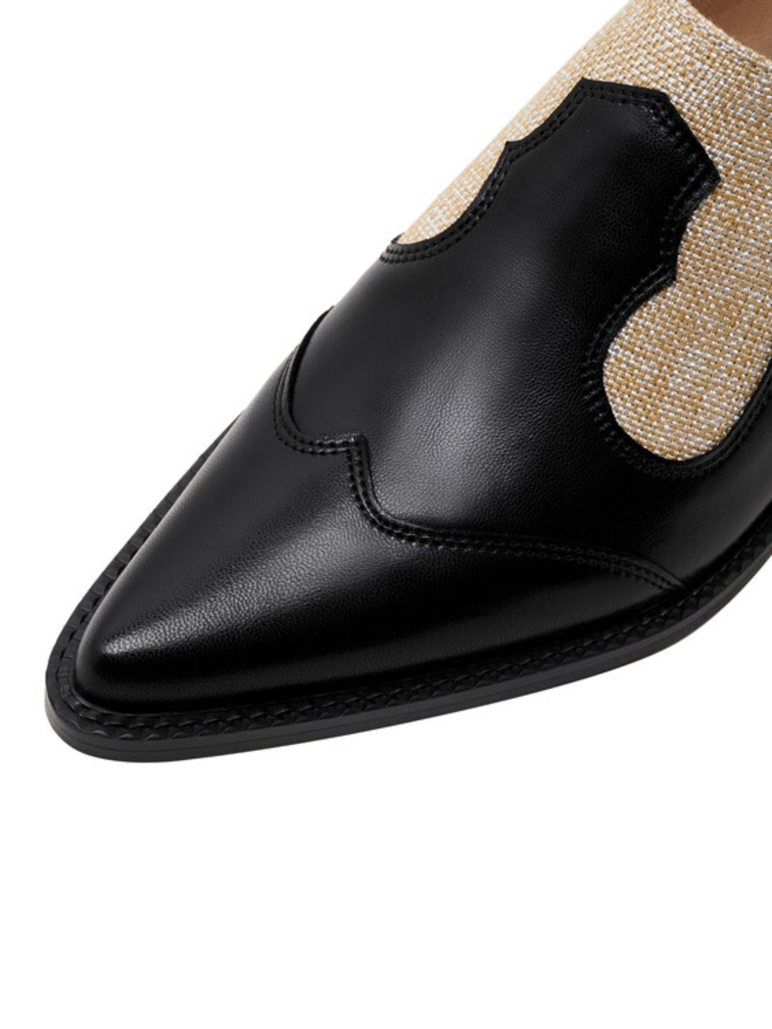 Stylish Pointed Toe Western Mules Women's Black Sandals